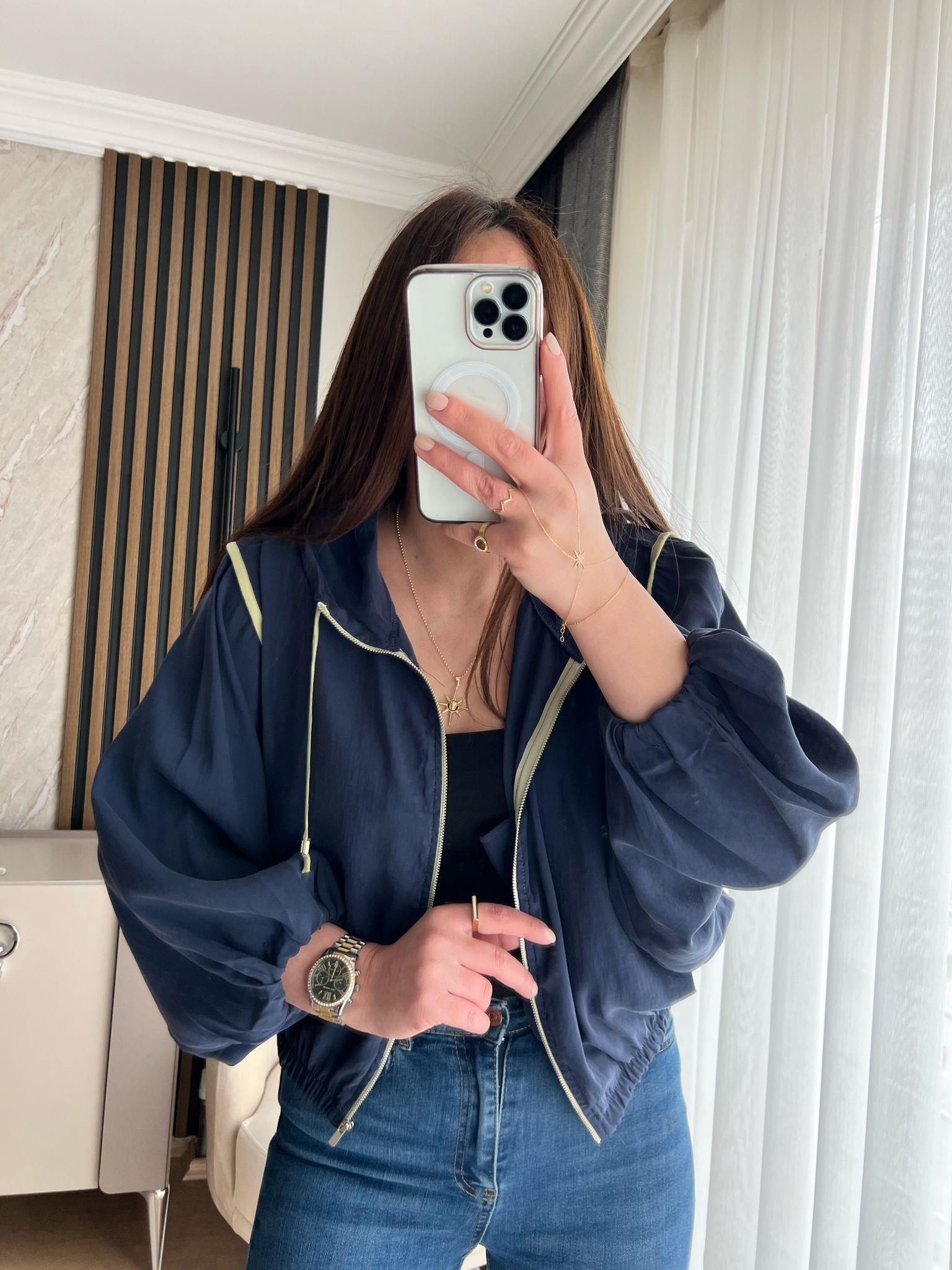 MODAL BOMBER CEKET LACİVERT  - 1064