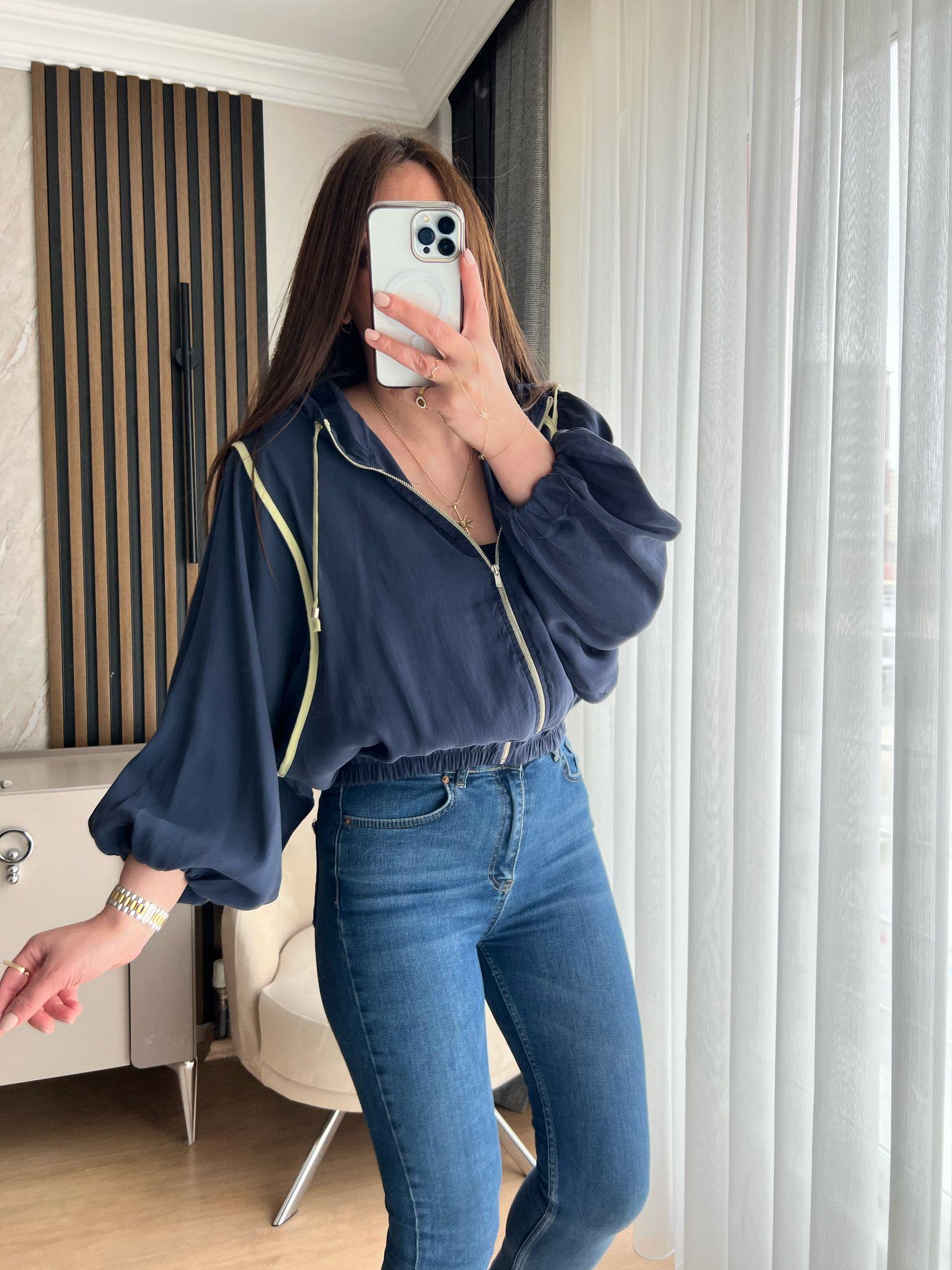 MODAL BOMBER CEKET LACİVERT  - 1064