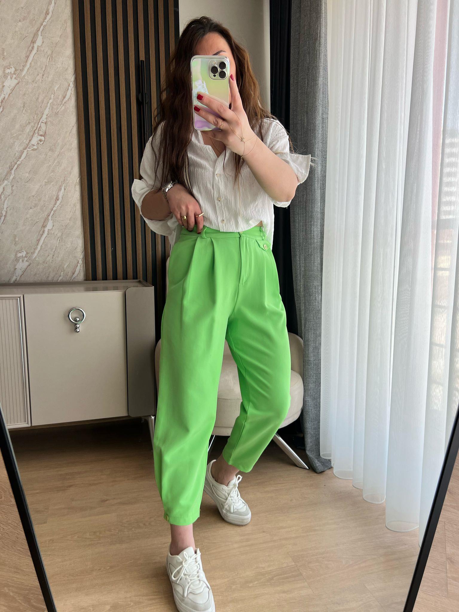paça düğmeli double pantalon 1076