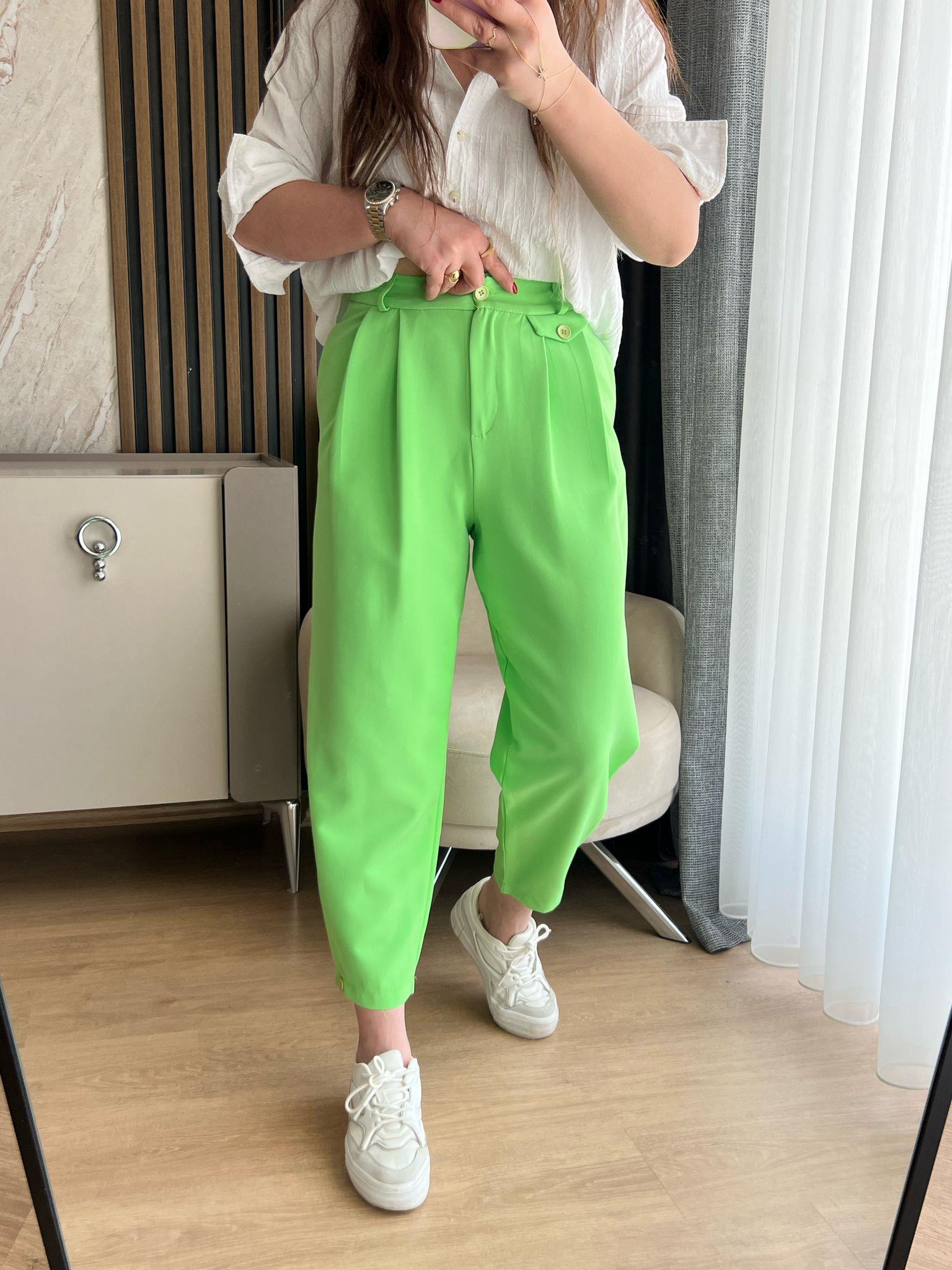paça düğmeli double pantalon 1076