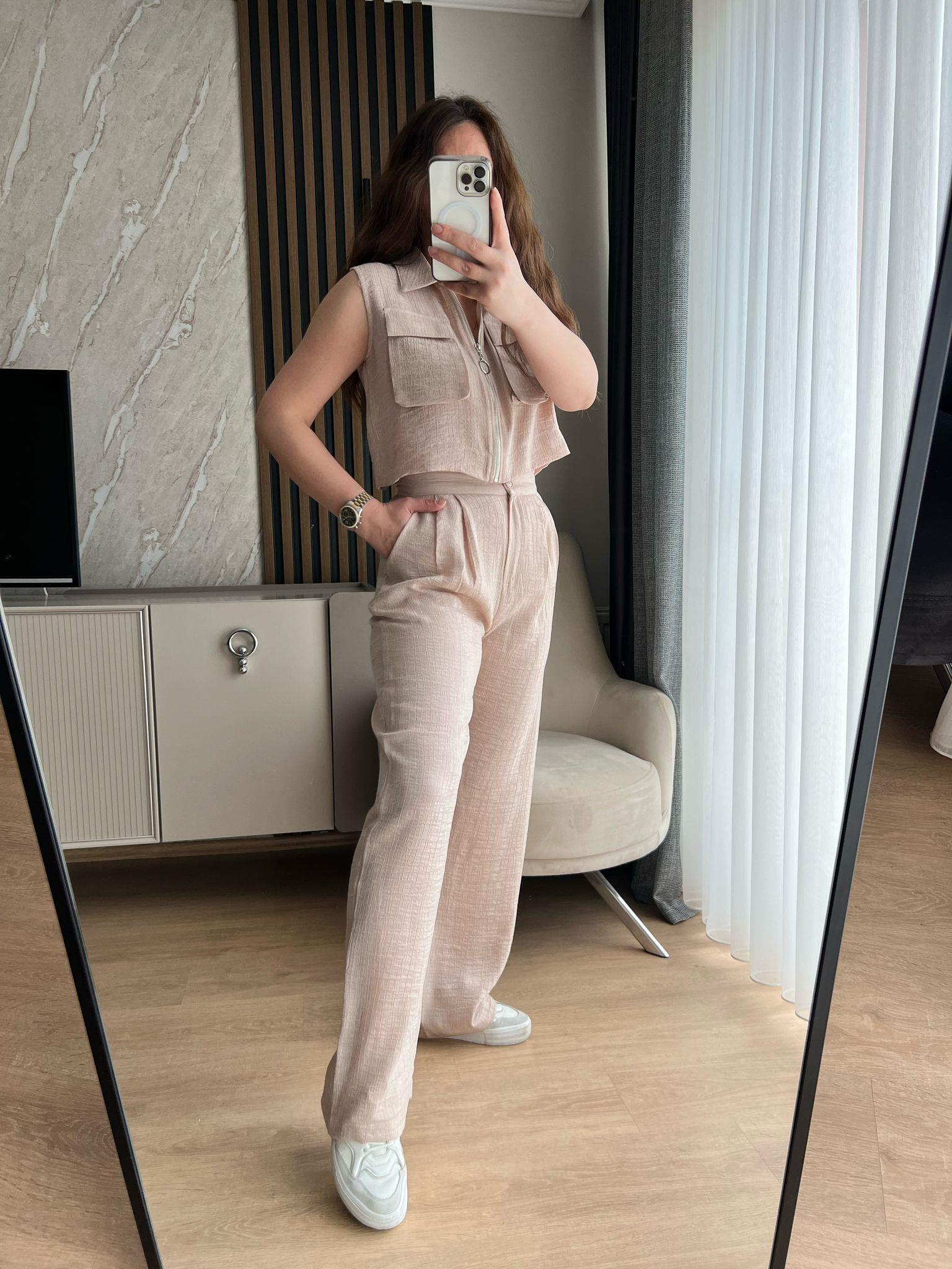 PARLAK TENSEL TAKIM EKRU - 1054