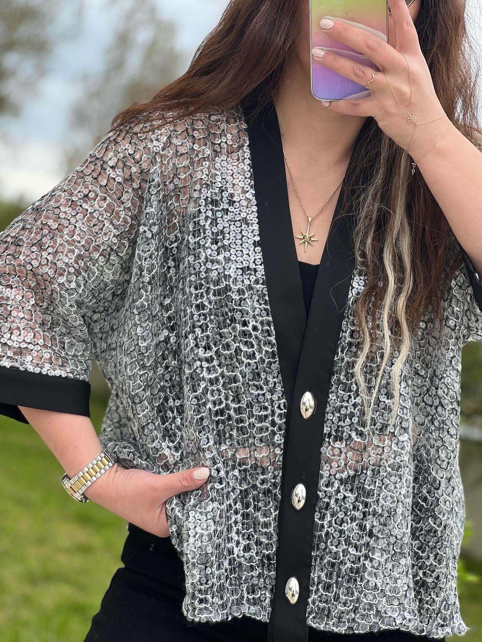 payet kumaş kimono 1093