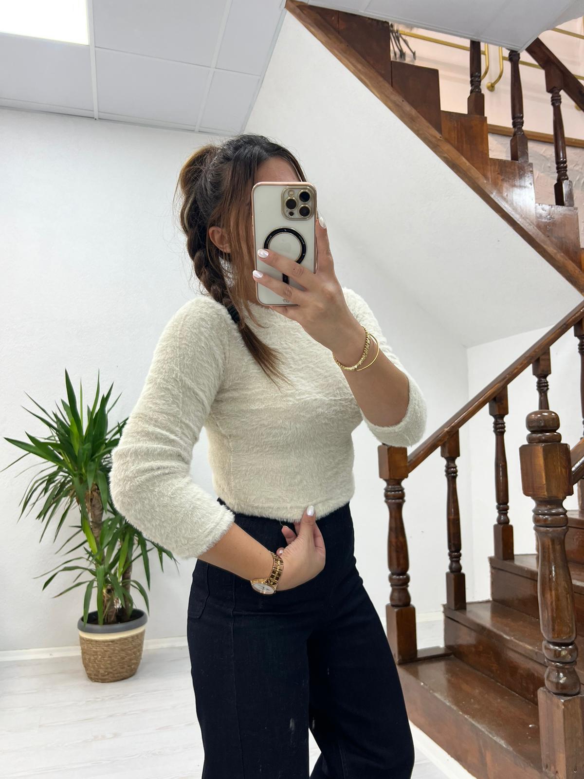 PELUŞ CROP BEJ - 1202