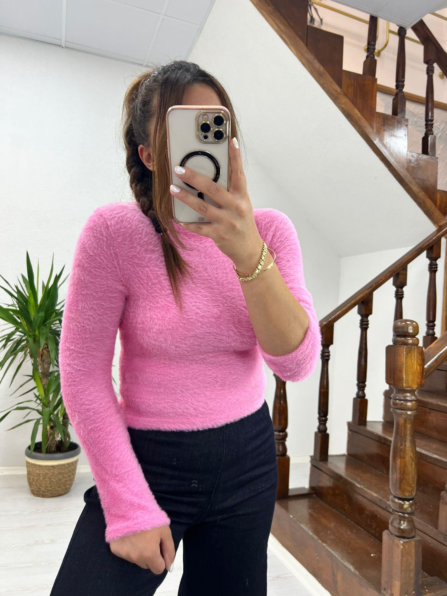 PELUŞ CROP PEMBE - 1202
