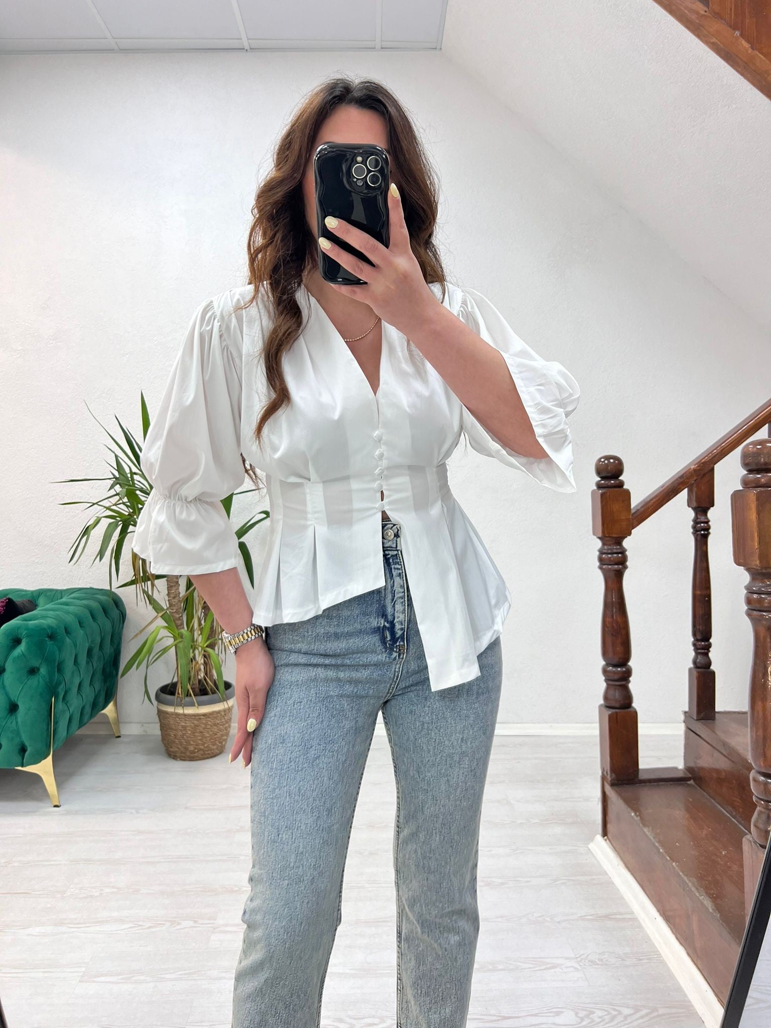 poplin massi model gömlek beyaz - 1389