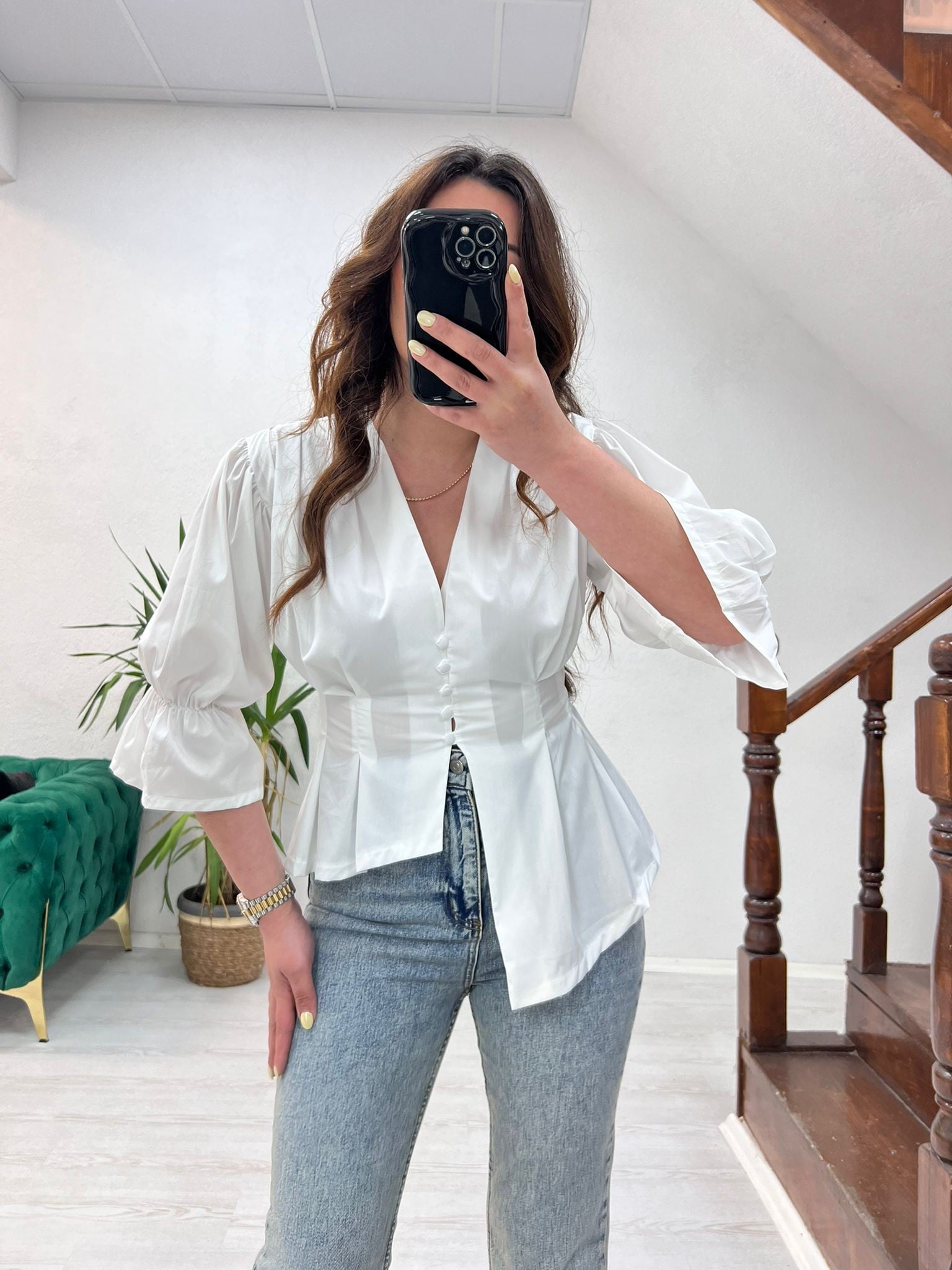 poplin massi model gömlek beyaz - 1389