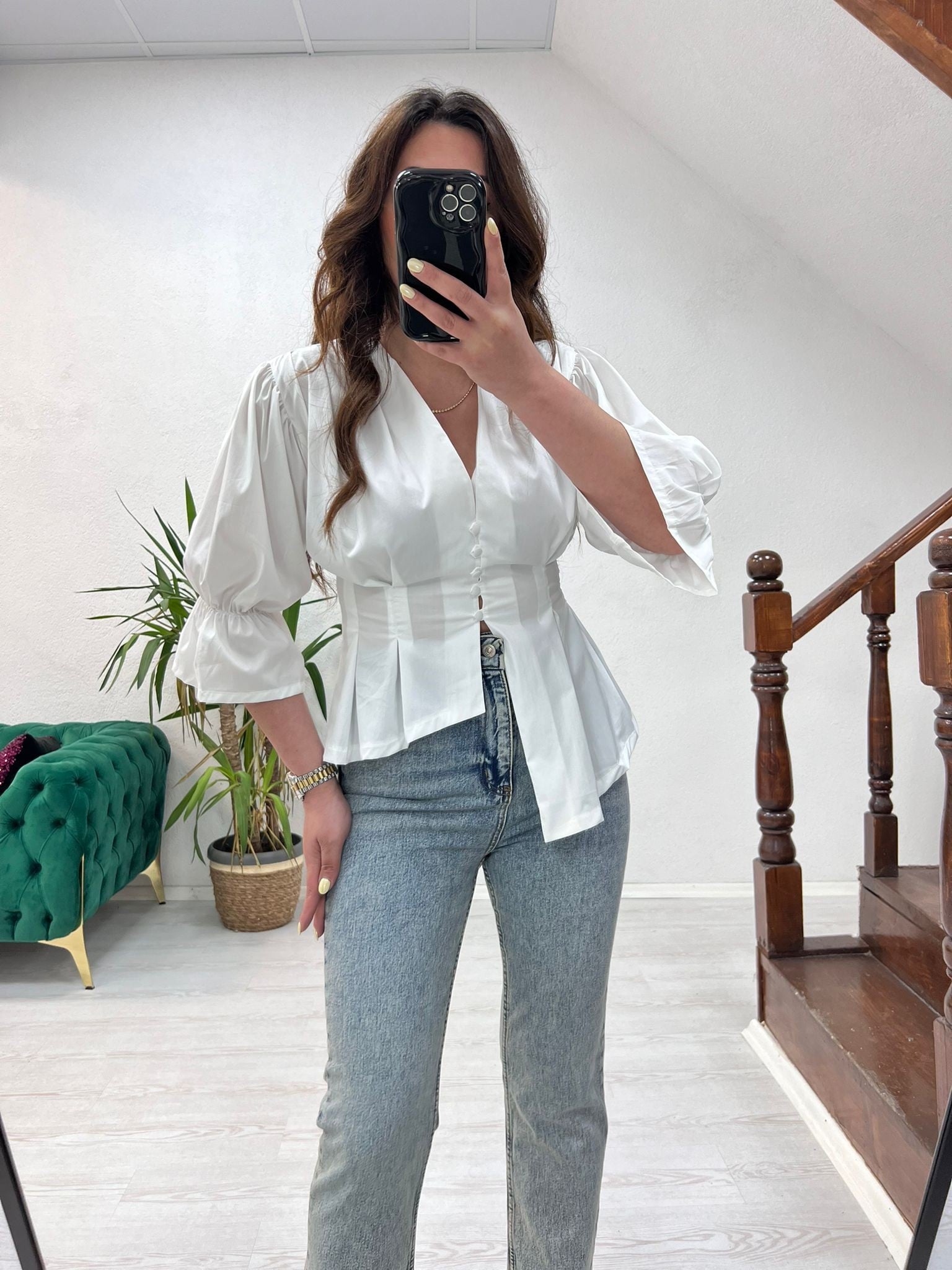 poplin massi model gömlek beyaz - 1389