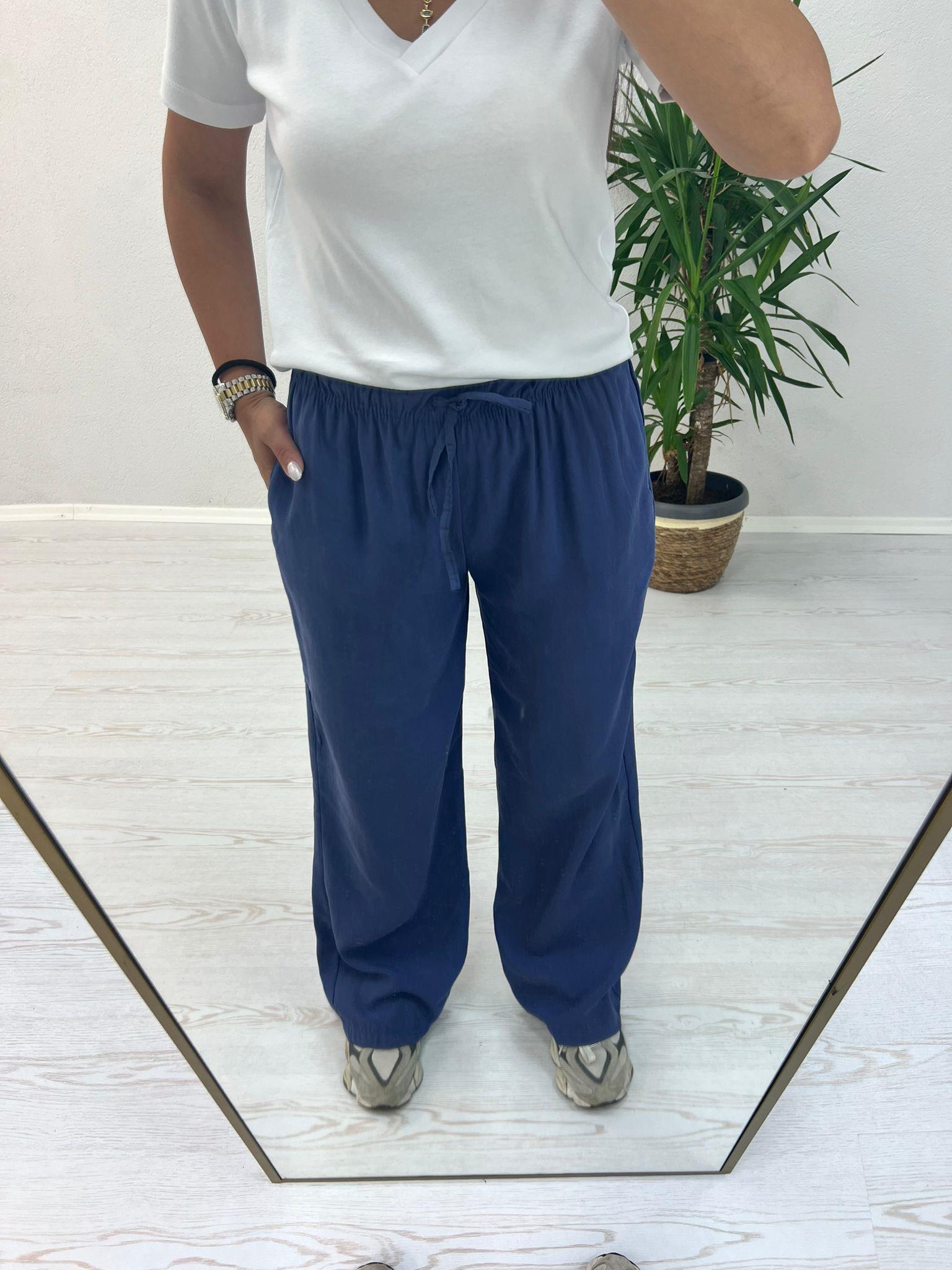 TENSEL BEL  LASTİKLİ PANTOLON LACİVERT - 1132