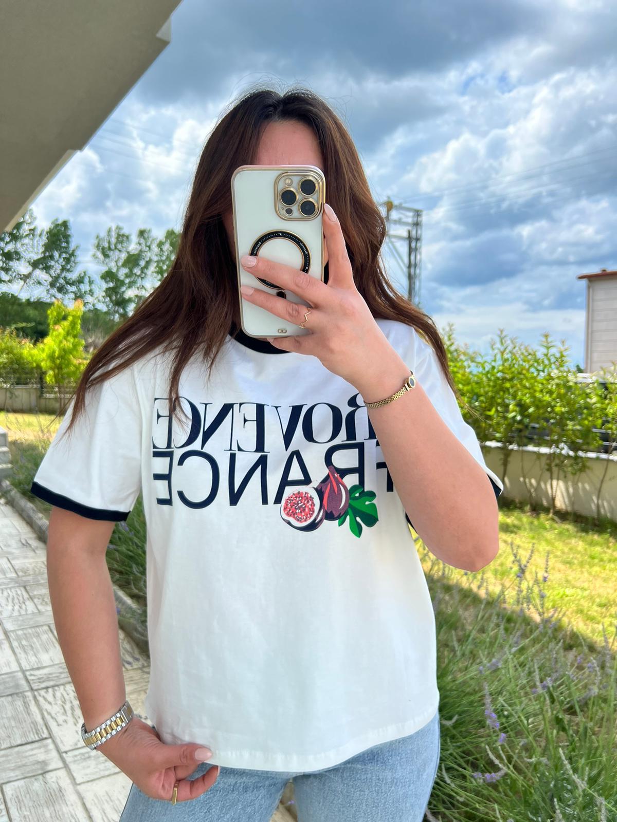YAZI BASKILI TSHİRT BEYAZ - 1153