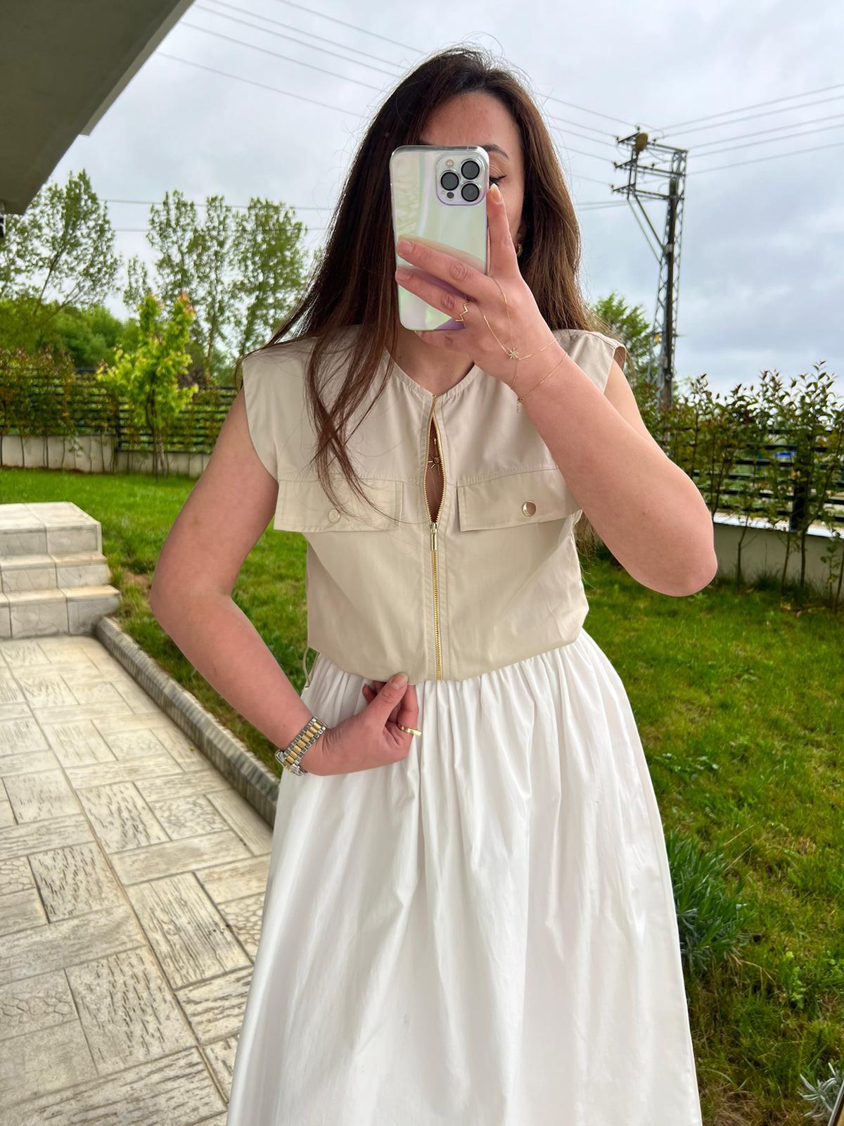 YELEK MİX SIFIR KOL ELBİSE