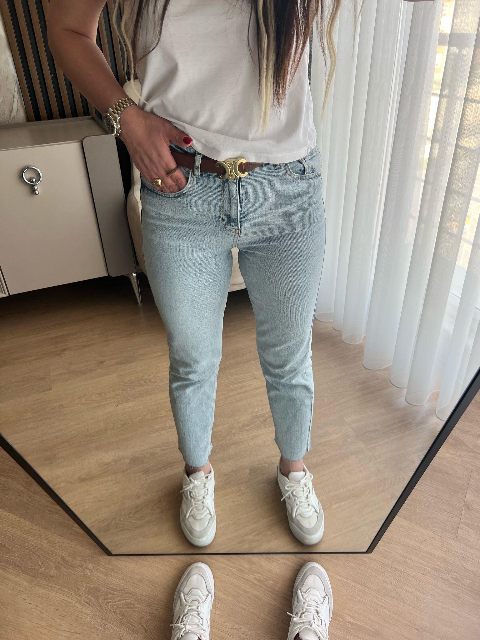 ZR kesik paça mavi pantalon 1076