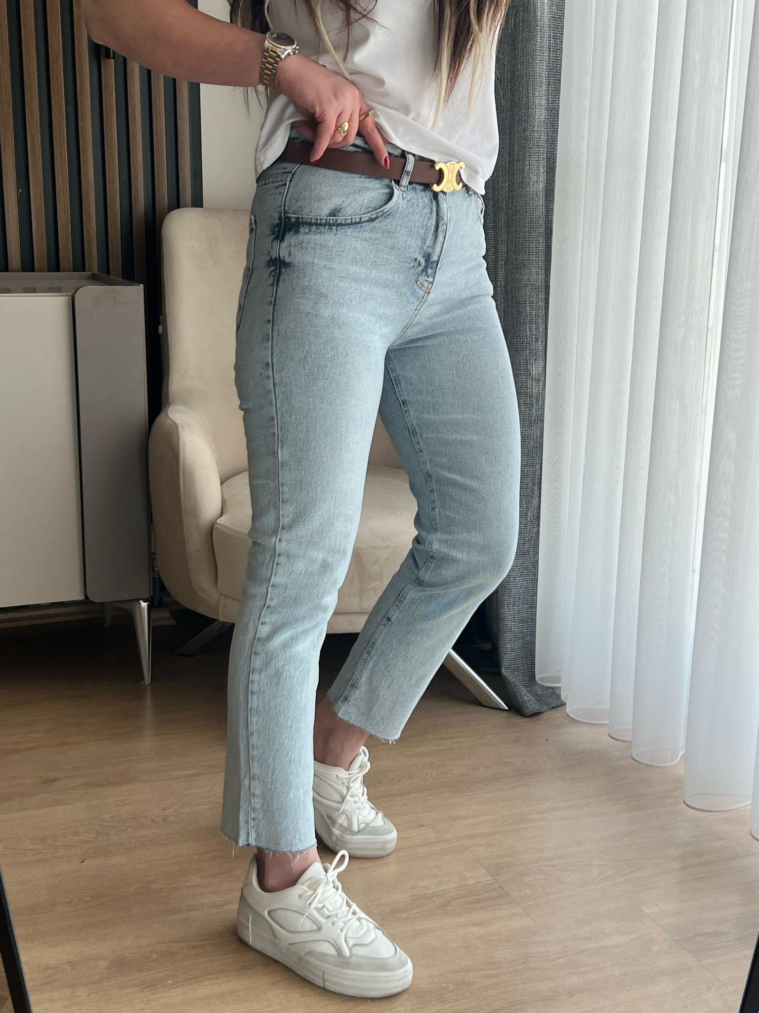 ZR kesik paça mavi pantalon 1076