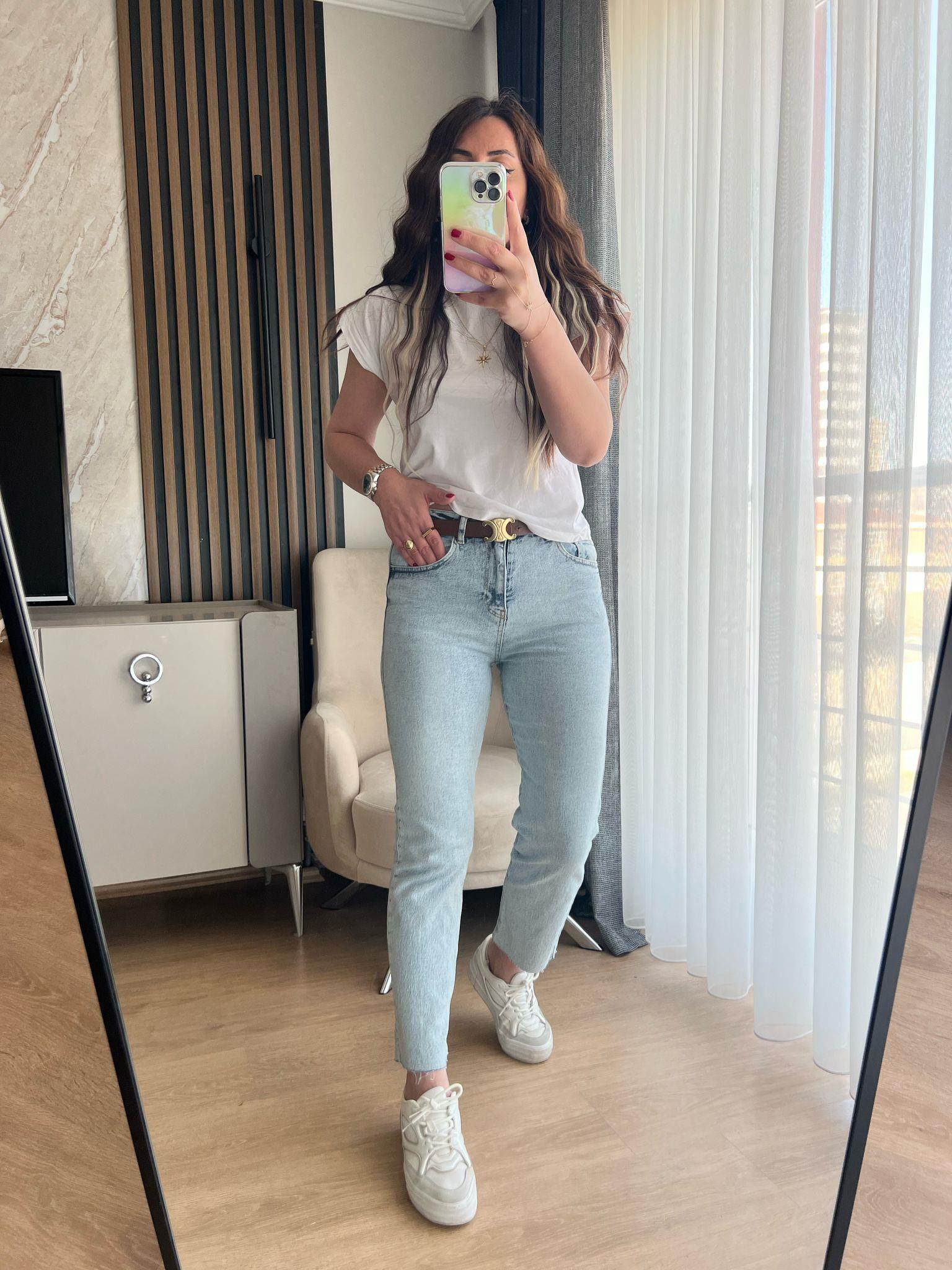 ZR kesik paça mavi pantalon 1076