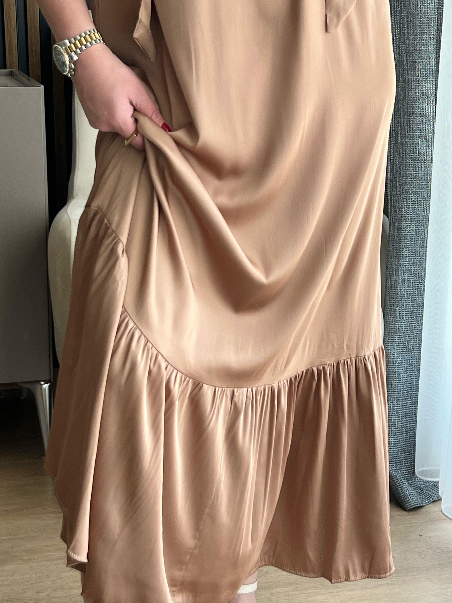 Zr saten vizon elbise1075