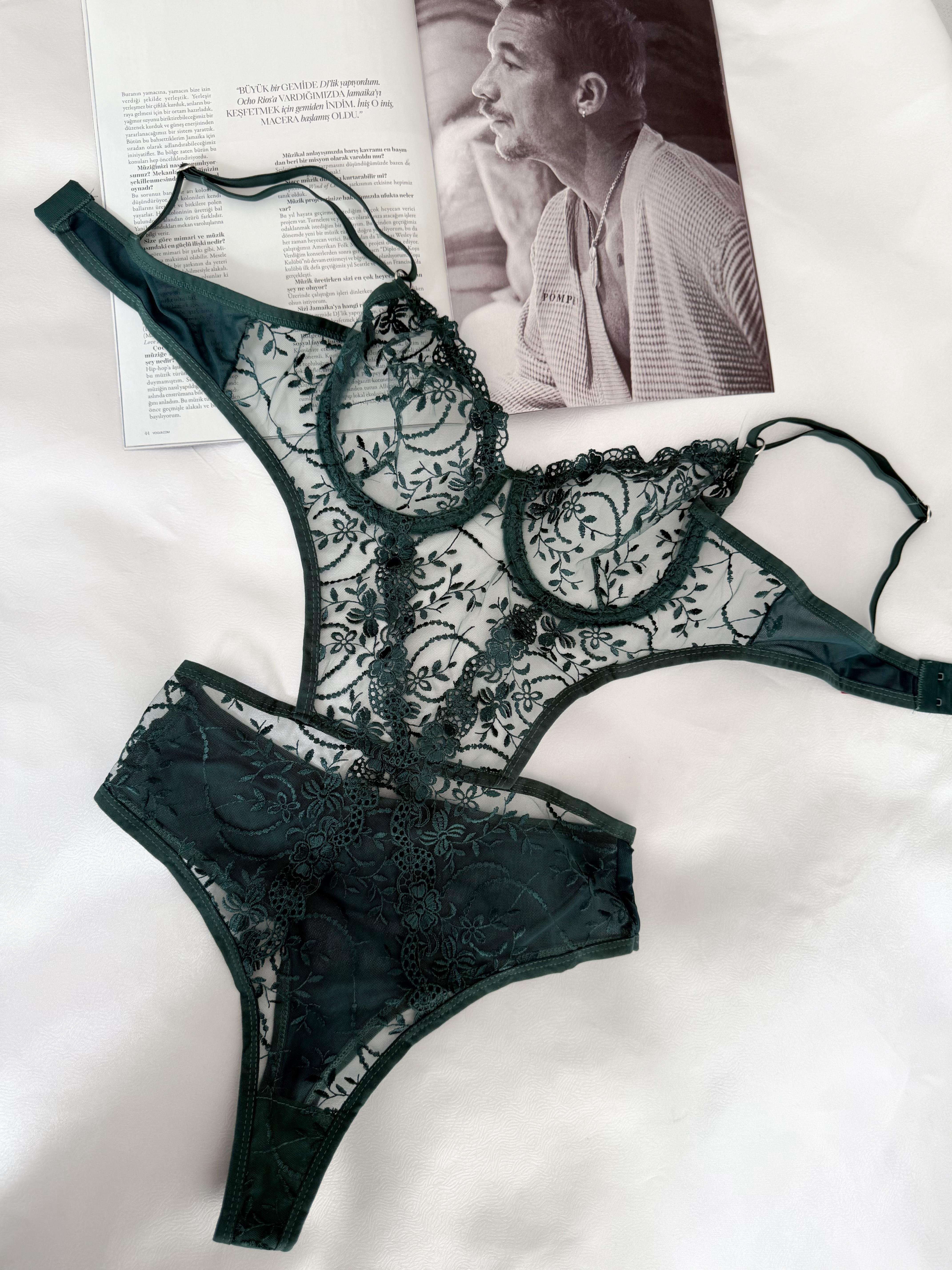 Chloe Zümrüt Yeşili Bodysuit