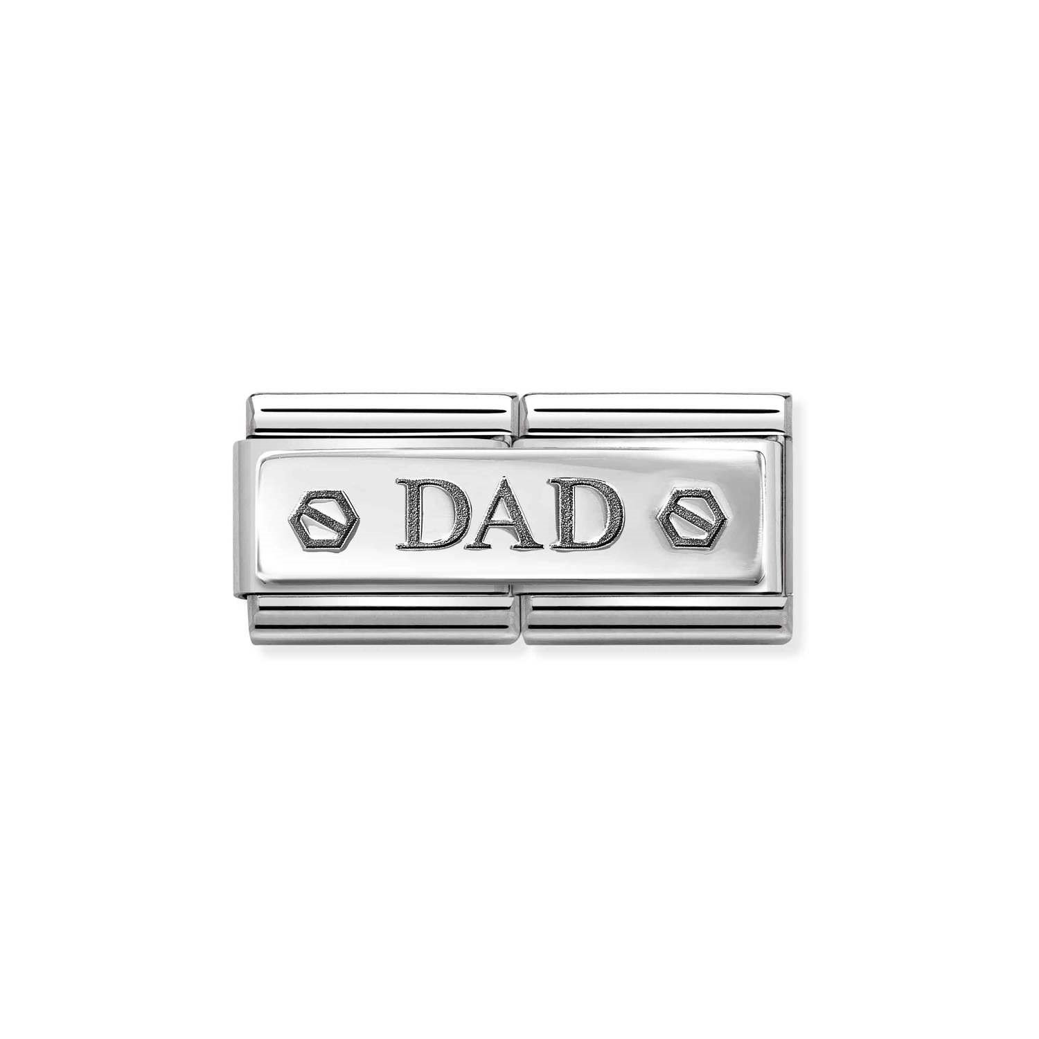Composable Classic Çift Link Dad Simgeli 925 Ayar Gümüş