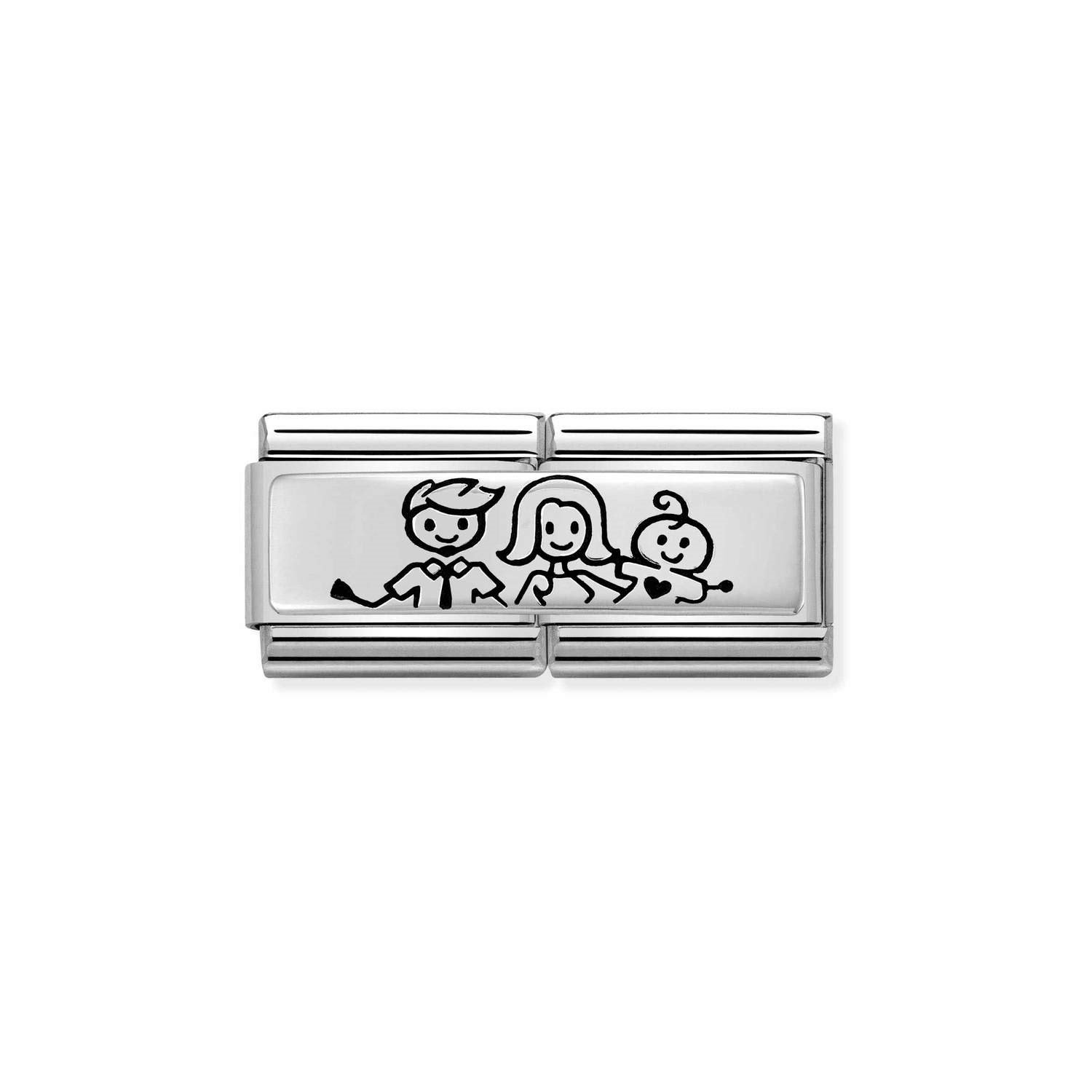 Composable Classic Çift Link Family Baby Boy 925 Ayar Gümüş