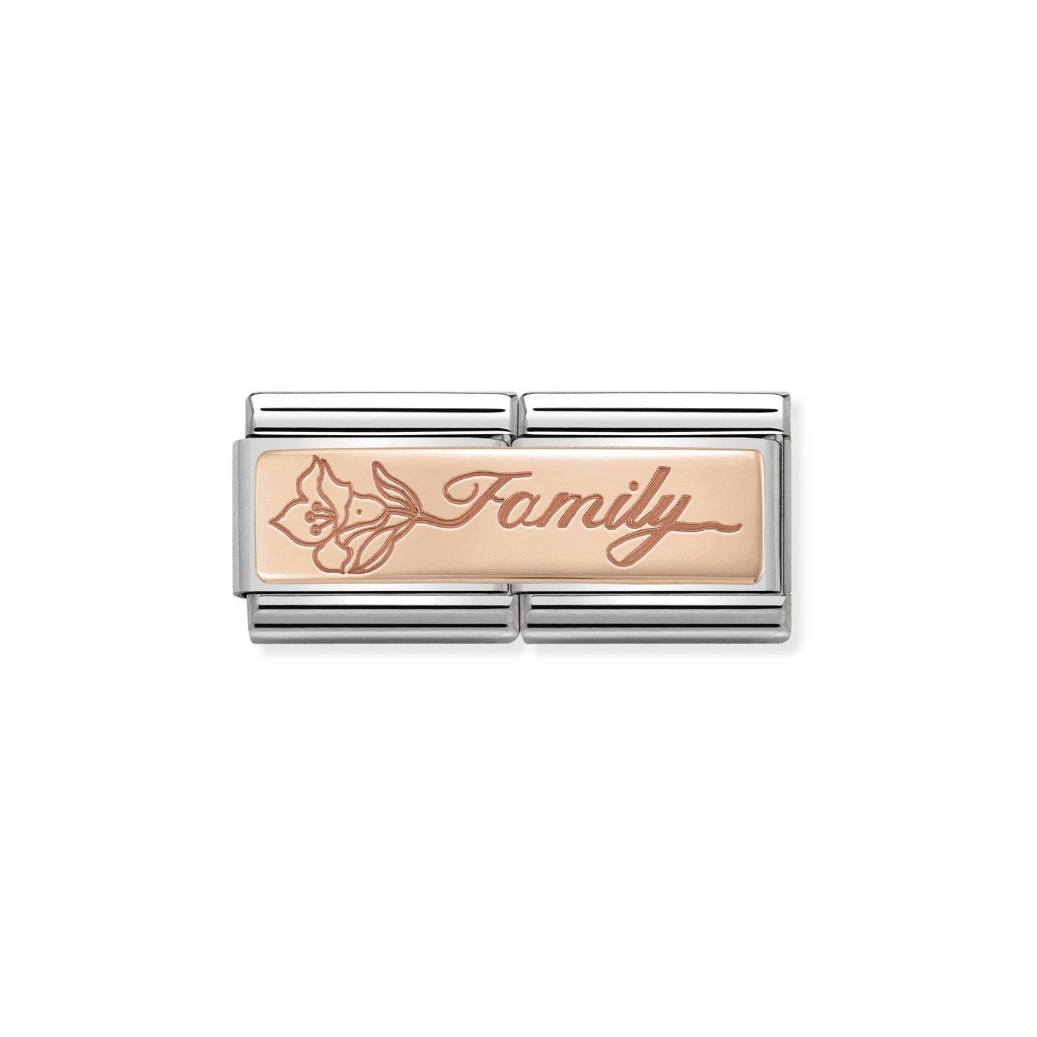Composable Classic Çift Link Family Çiçek 9 Ayar Rose Gold