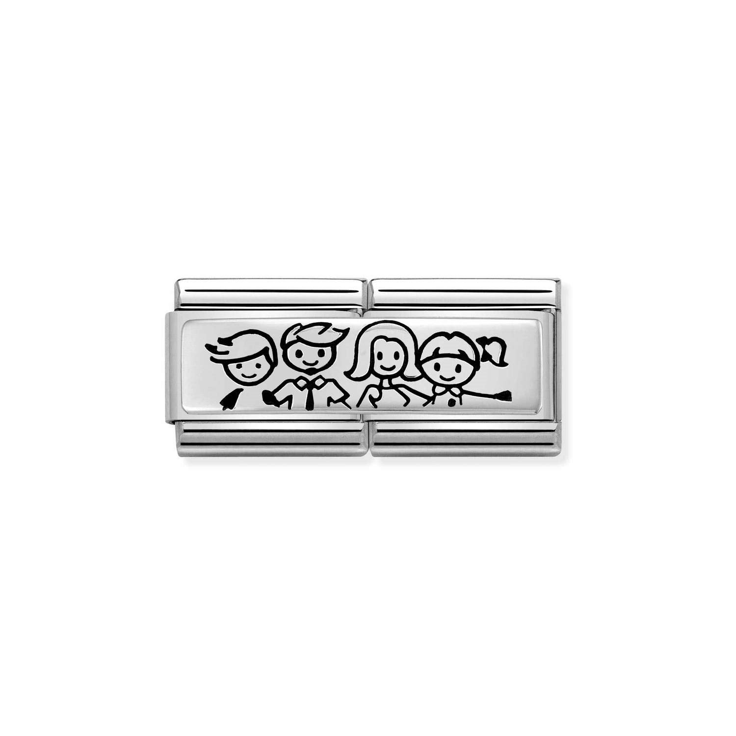 Composable Classic Çift Link Family Son Daughter 925 Ayar Gümüş