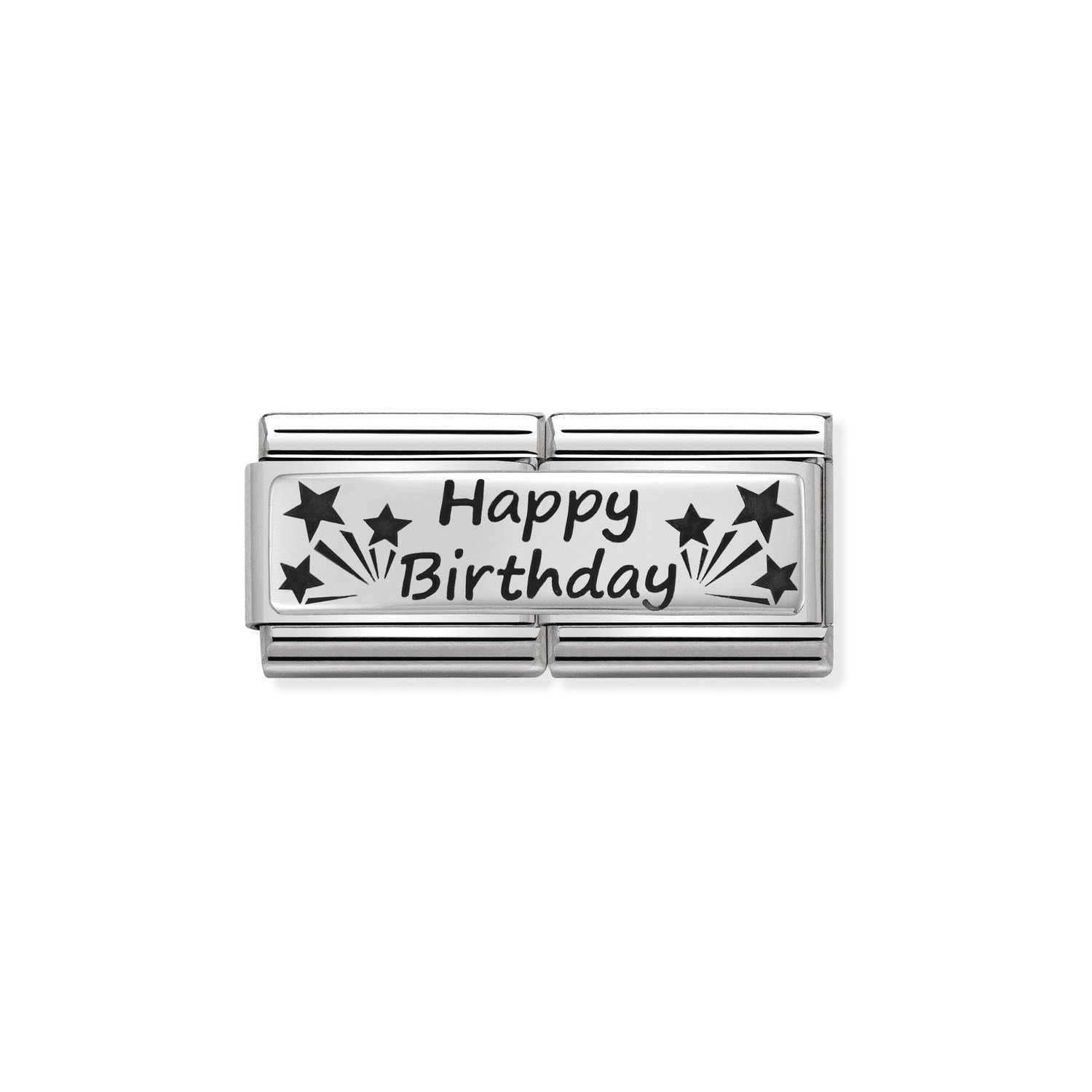 Composable Classic Çift Link Happy Birthday 925 Ayar Gümüş