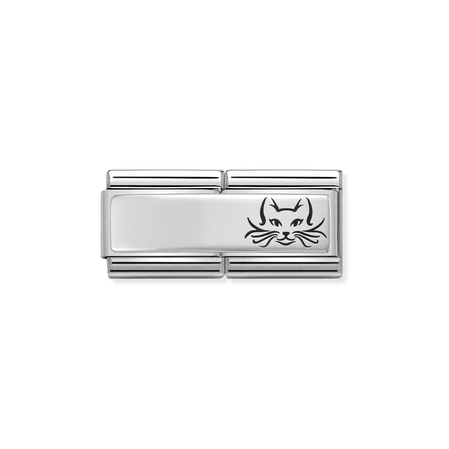 Composable Classic Çift Link Kedi 925 Ayar Gümüş