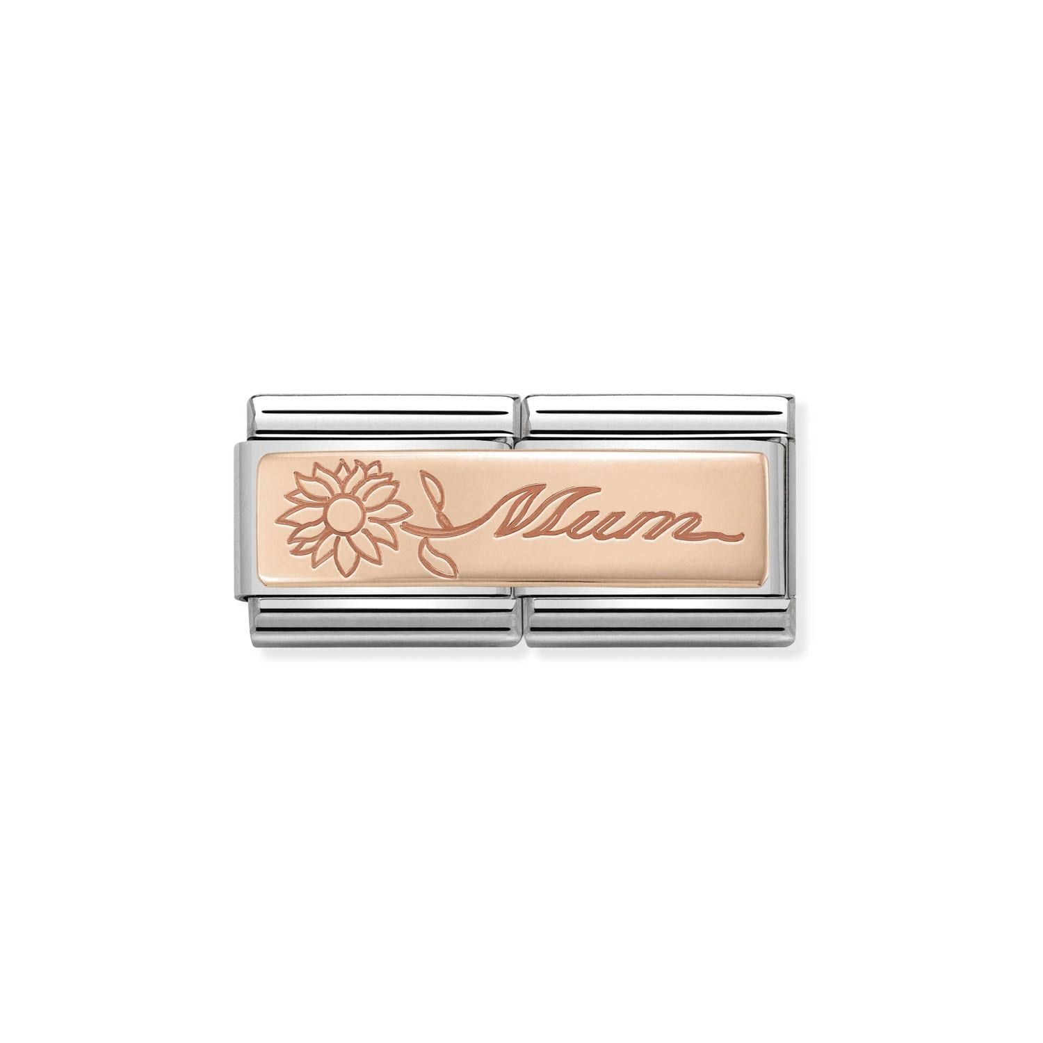 Composable Classic Çift Link Mum Çiçek 9 Ayar Rose Gold