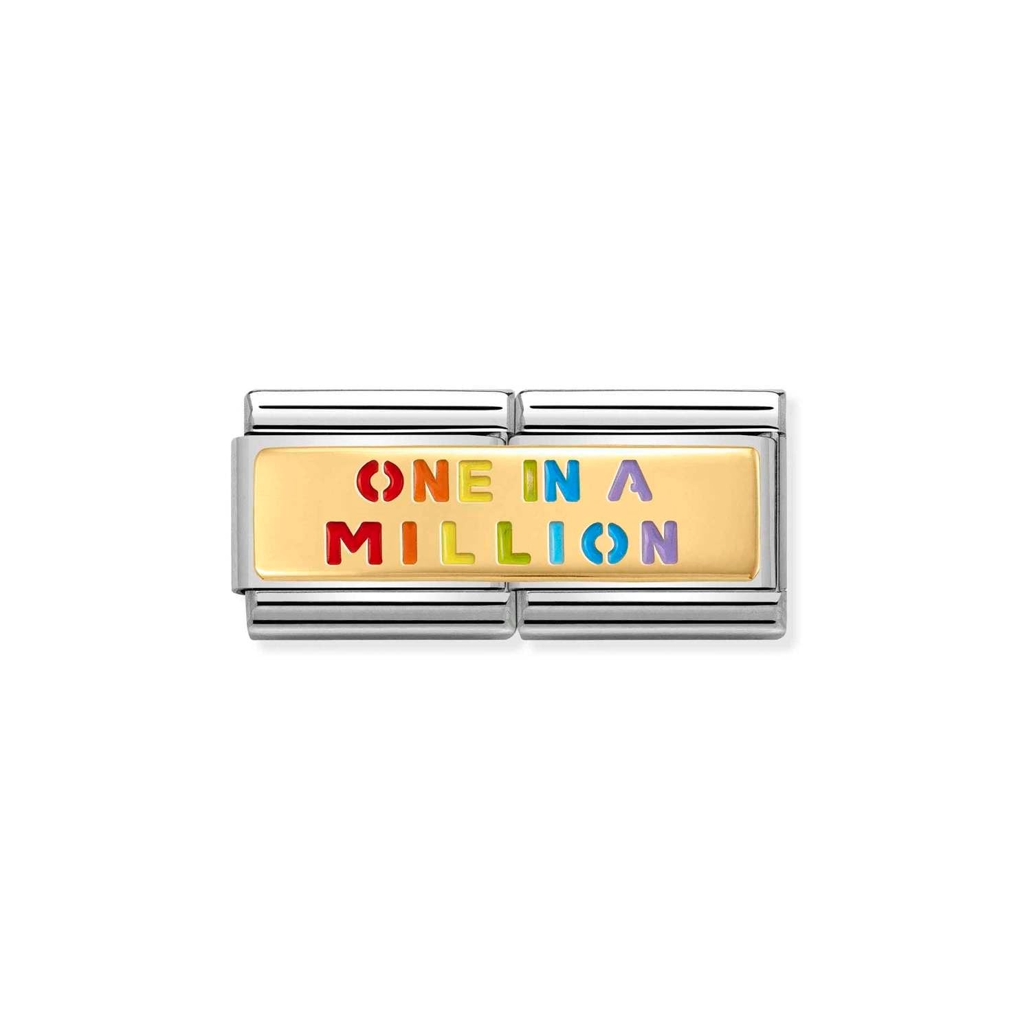 Composable Classic Çift Link Rainbow One In A Million 18 Ayar Altın