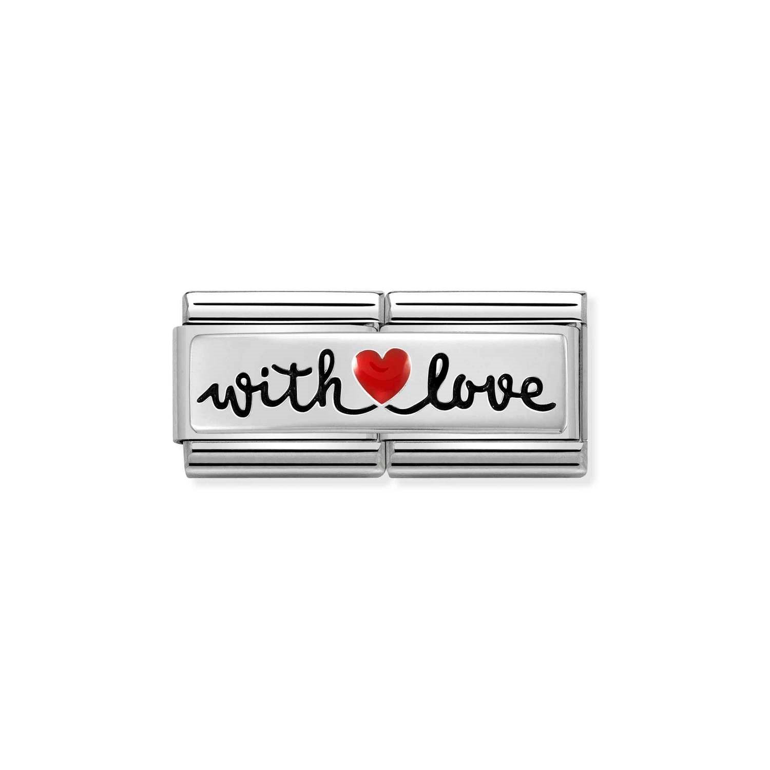 Composable Classic Çift Link With Love 925 Ayar Gümüş