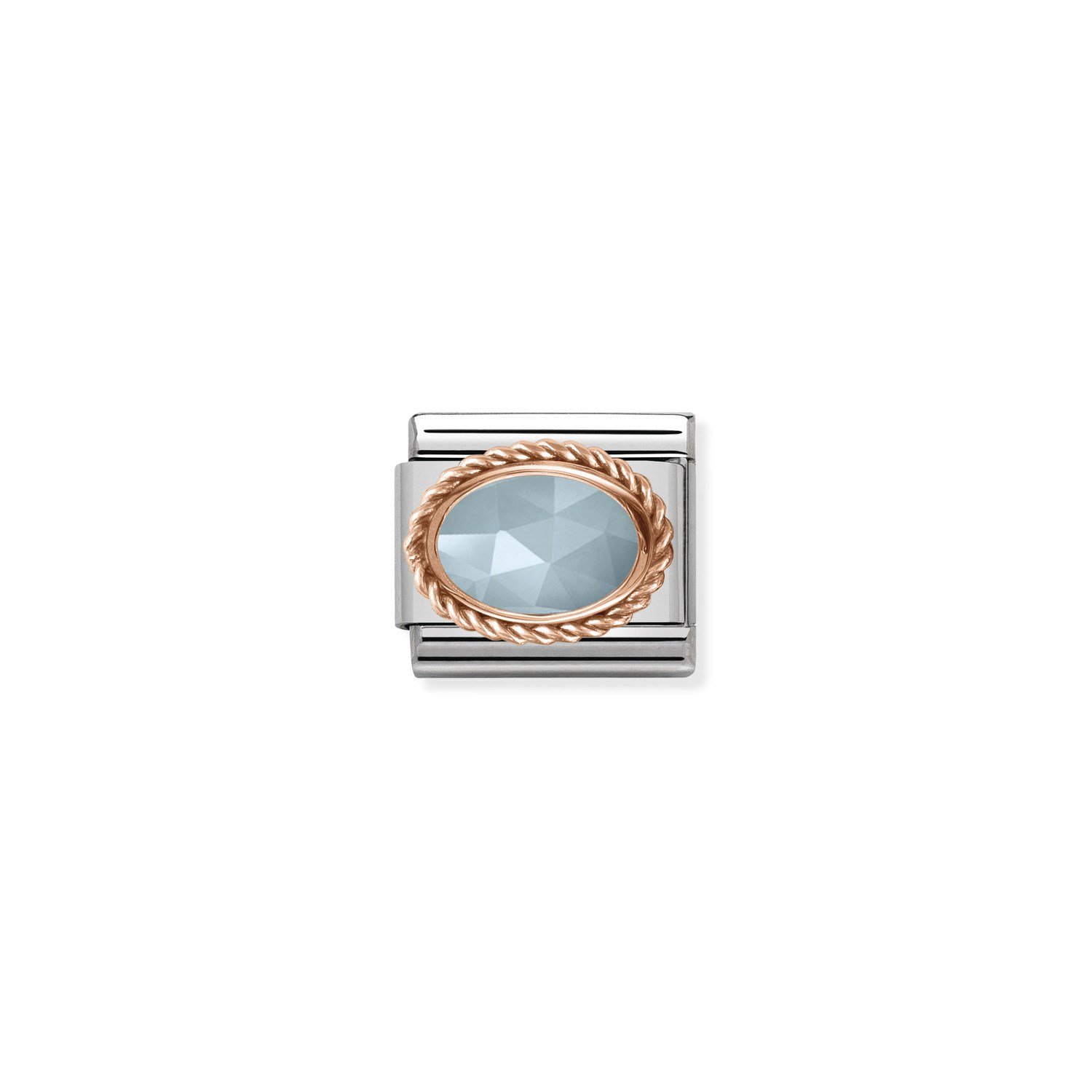 Composable Classic Link Akuamarin Taşlı Burgu Çerçeve 9 Ayar Rose Gold
