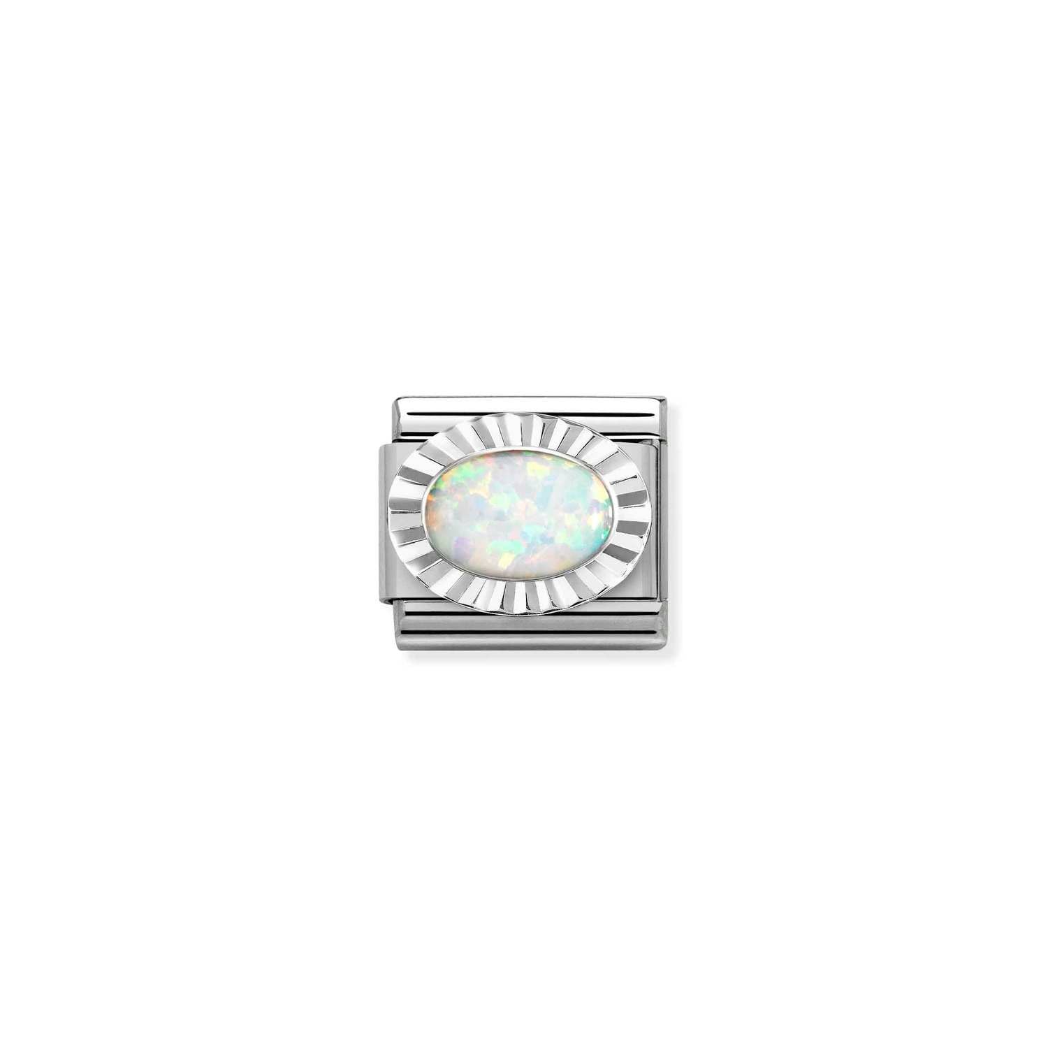 Composable Classic Link Beyaz Opal 925 Ayar Gümüş