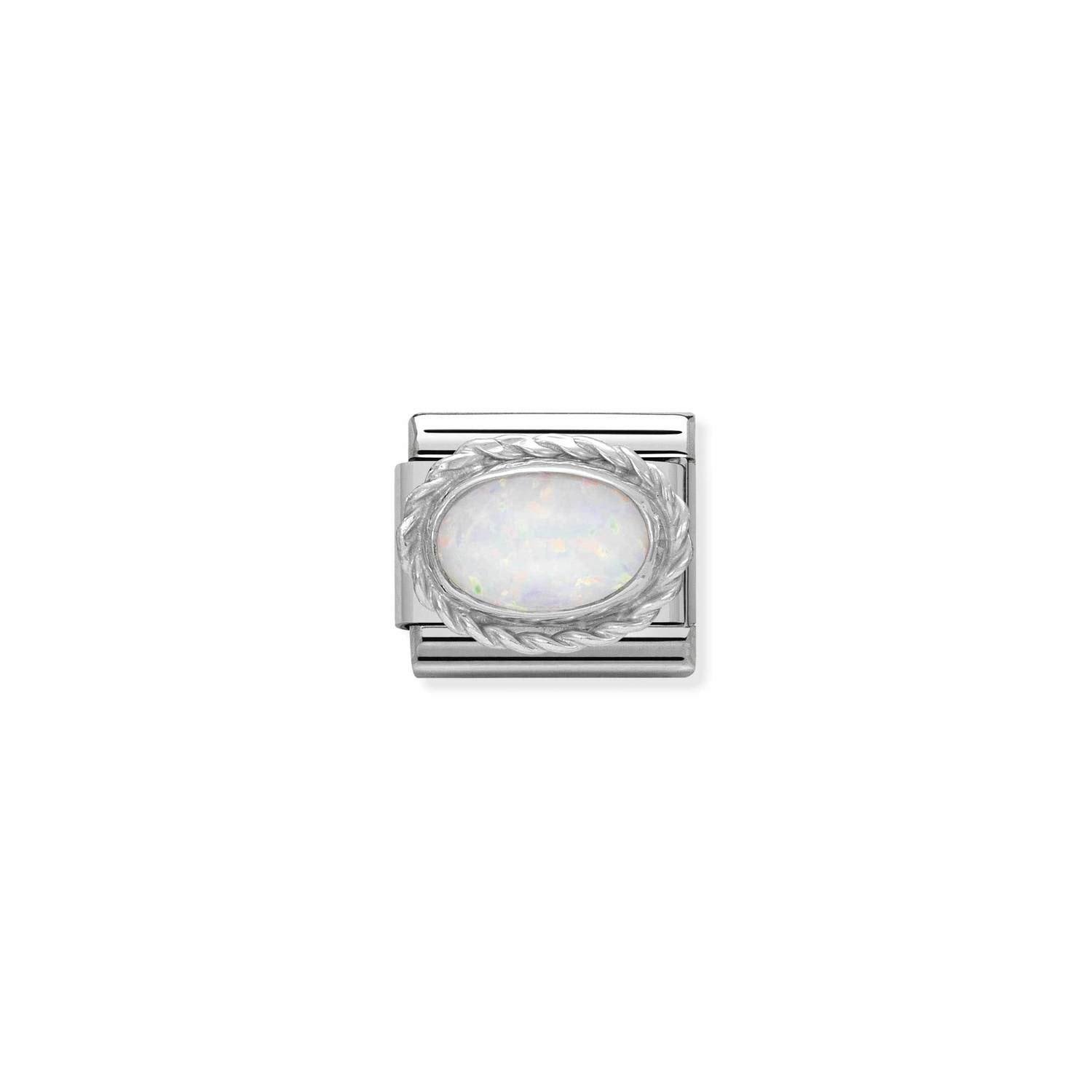 Composable Classic Link Beyaz Opral Taşlı 925 Ayar Gümüş
