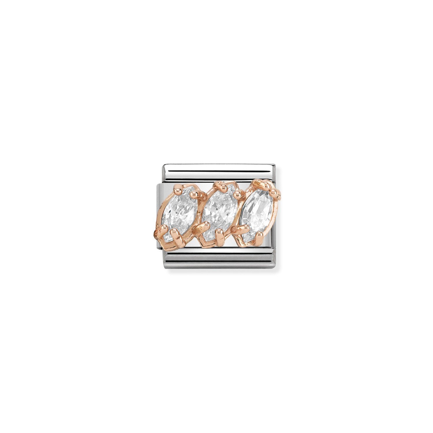 Composable Classic Link Beyaz Zirkon Taşlı 9 Ayar Rose Gold