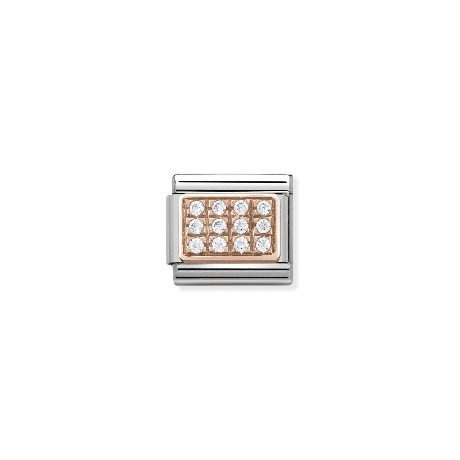 Composable Classic Link Beyaz Zirkon Taşlar 9 Ayar Rose Gold