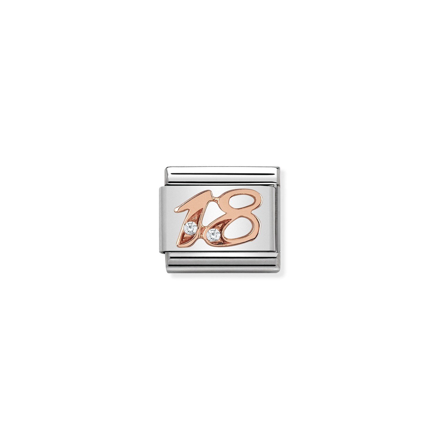 Composable Classic Link Beyaz Zirkon Taşlı 18 Sayısı 9 Ayar Rose Gold