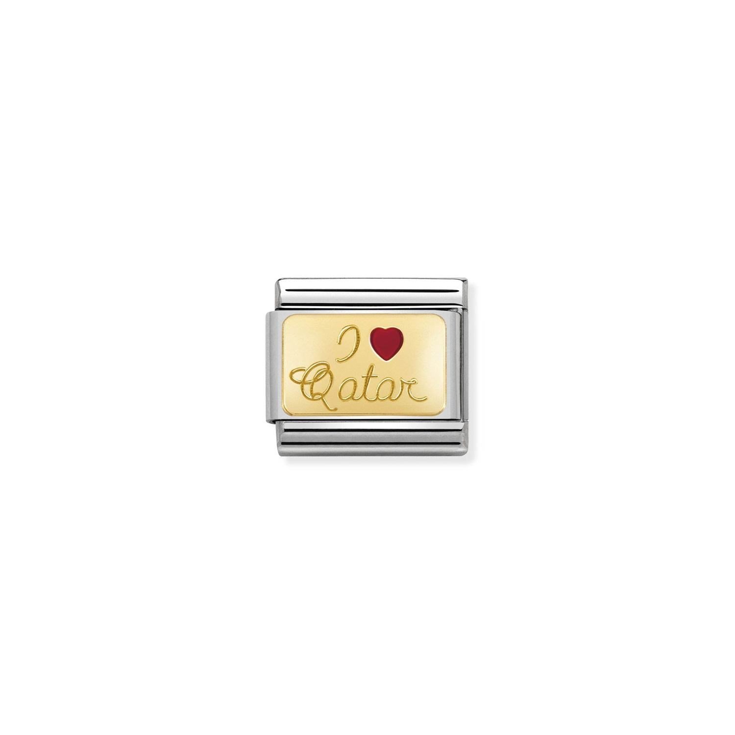 Composable Classic Link I Love Qatar 18 Ayar Altın