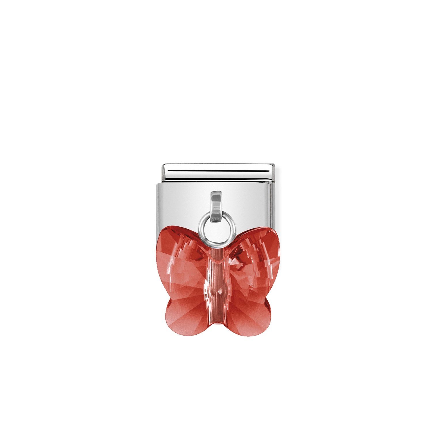 Composable Classic Link Kelebek Kırmızı Charm  925 Ayar Gümüş