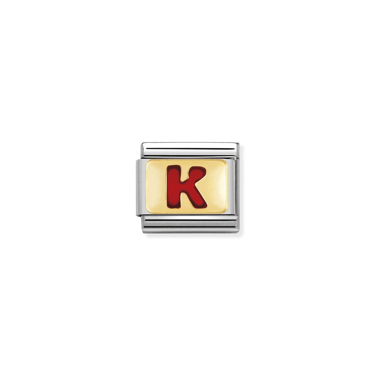 Composable Classic Link Kırmızı K Harfi 18 Ayar Altın