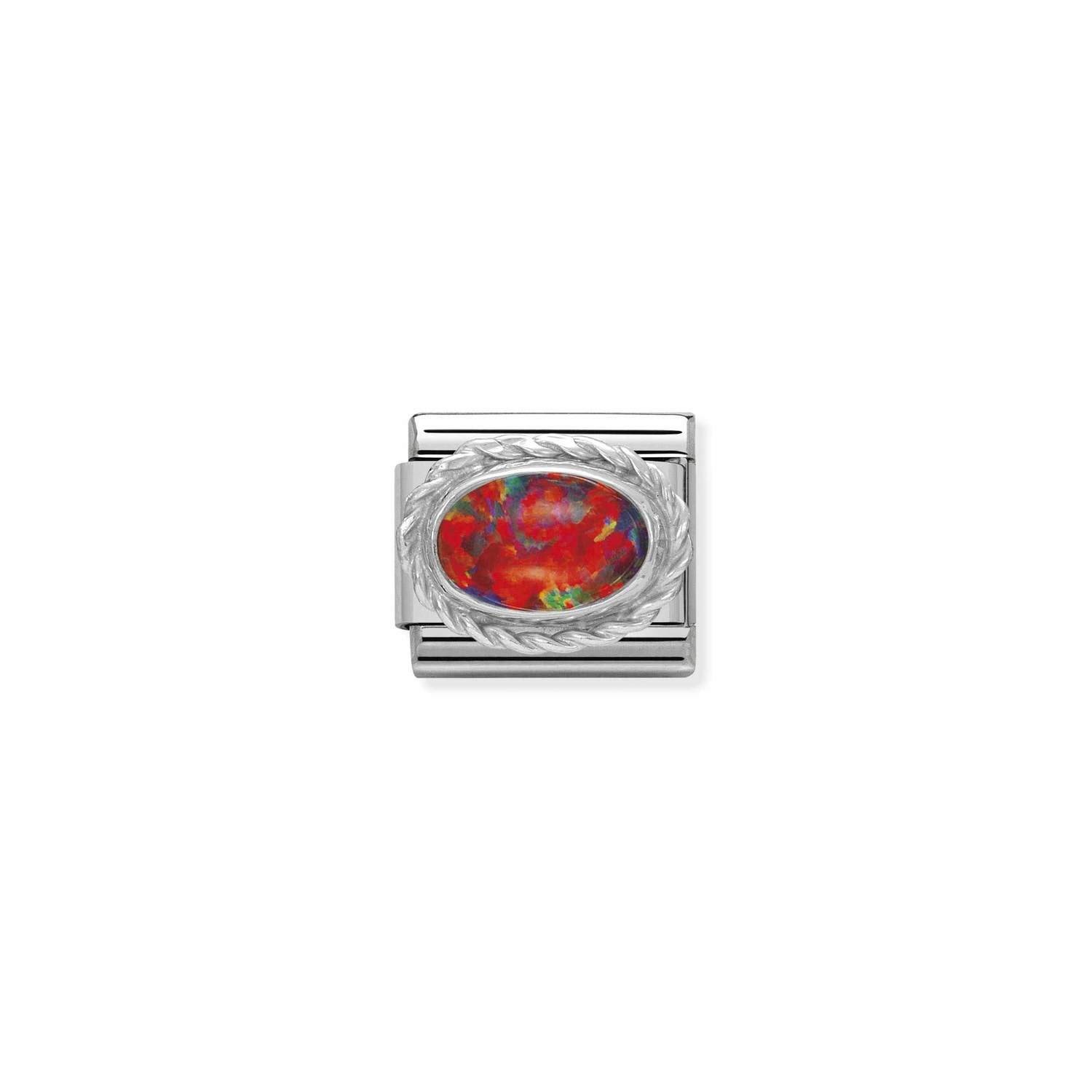 Composable Classic Link Kırmızı Opal Taşlı 925 Ayar Gümüş