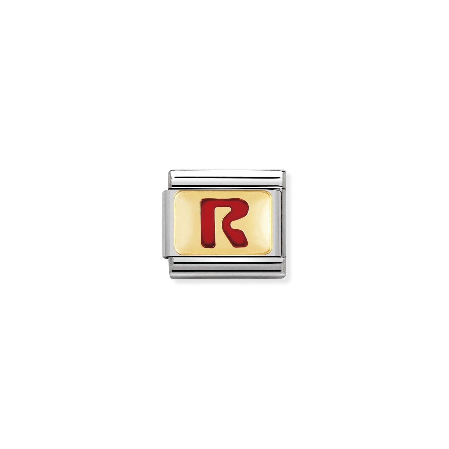 Composable Classic Link Kırmızı R Harfi 18 Ayar Altın