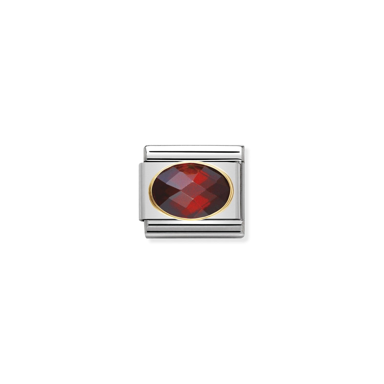 Composable Classic Link Oval Kırmızı Zirkon Taşlı 18 Ayar Altın