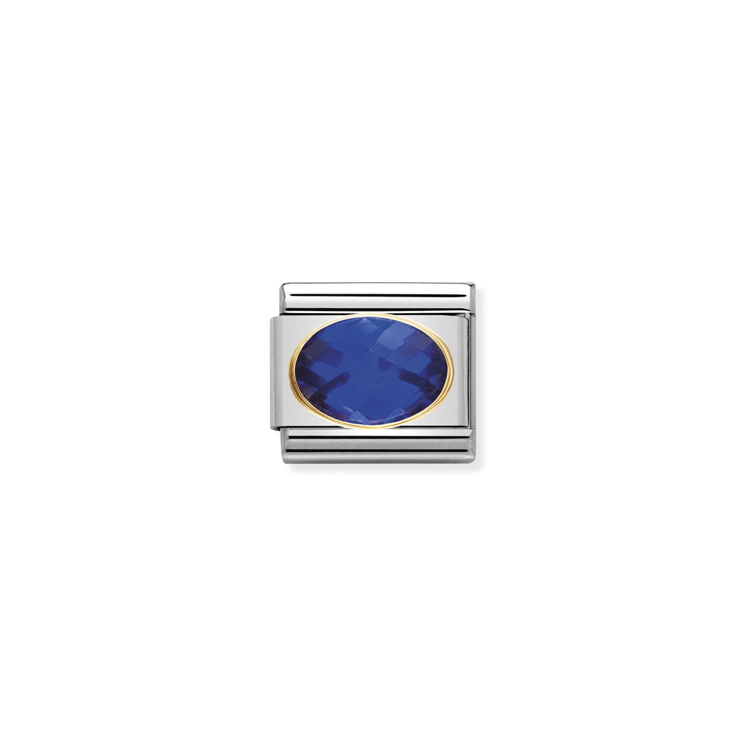 Composable Classic Link Oval Mavi 18 Ayar Altın