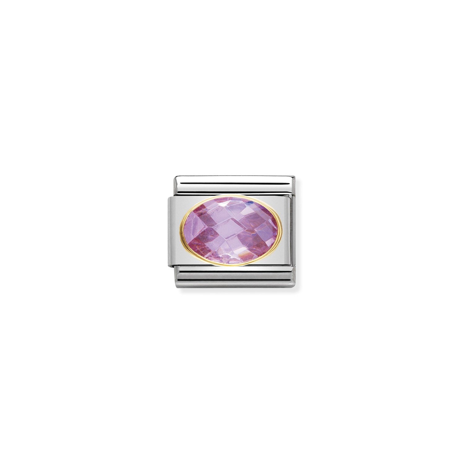 Composable Classic Link Oval Pembe Zirkon Taşlı 18 Ayar Altın