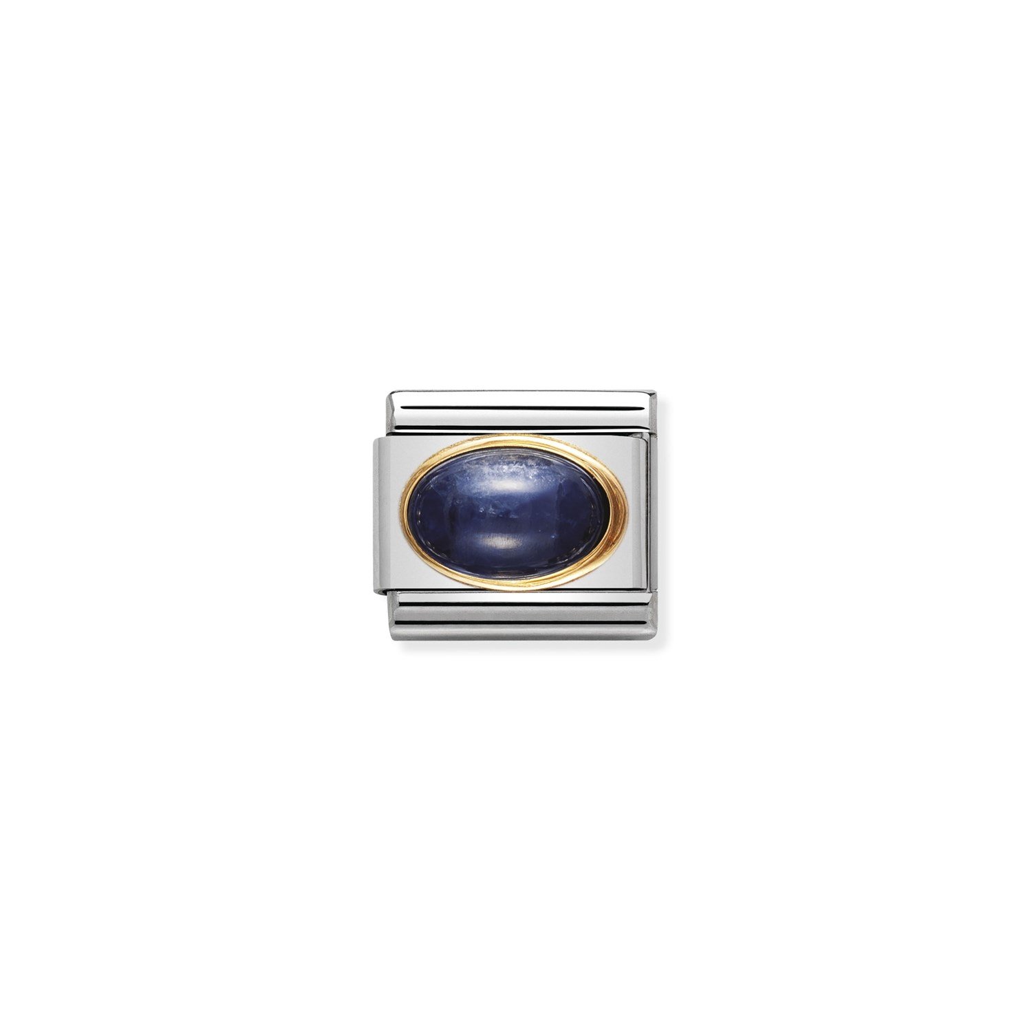 Composable Classic Link Oval Safir Taşlı 18 Ayar Altın
