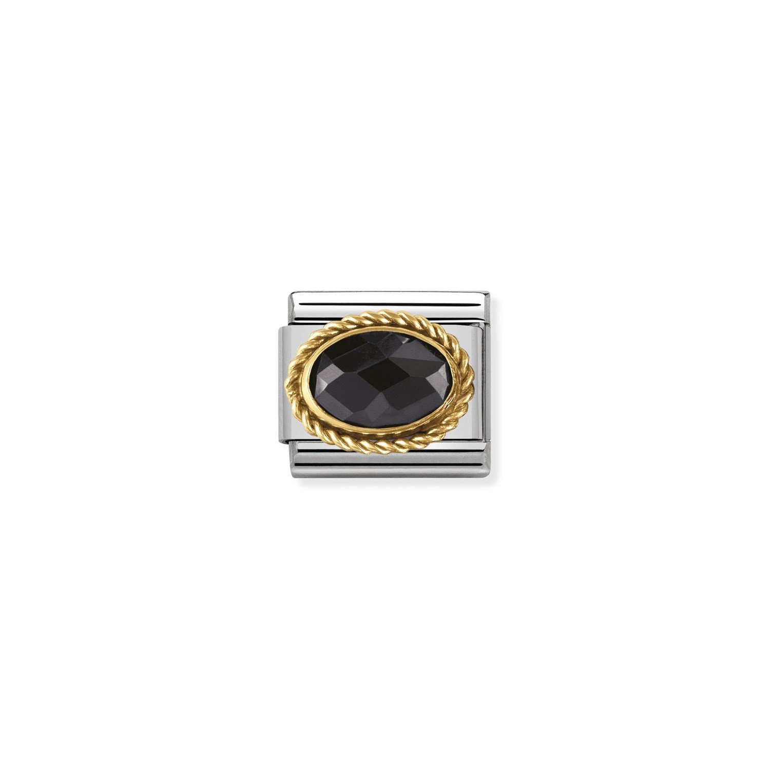 Composable Classic Link Oval Siyah 18 Ayar Altın