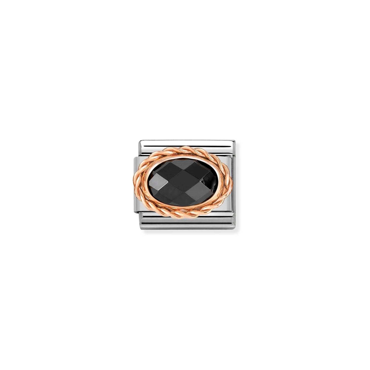 Composable Classic Link Oval Taşlı Siyah 9 Ayar Rose Altın