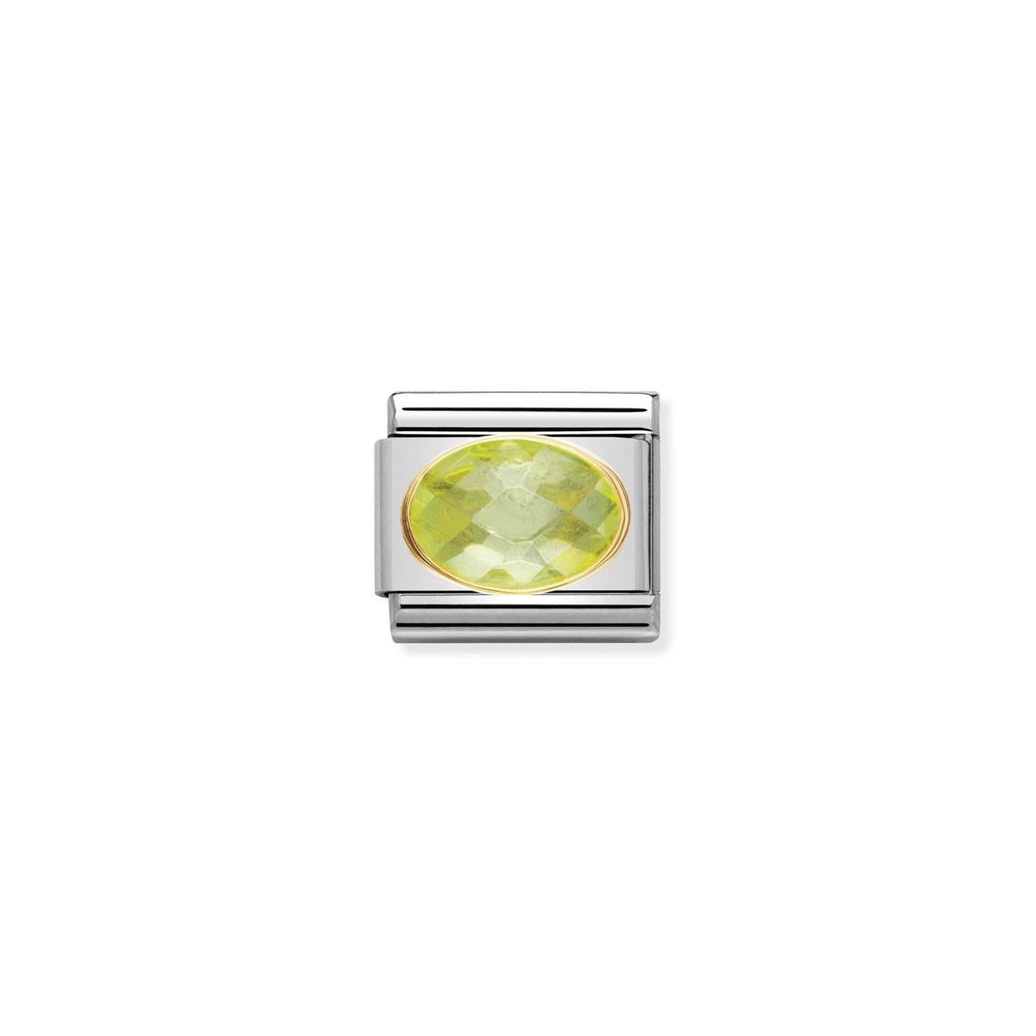 Composable Classic Link Oval Yeşil Zirkon Taşlı 18 ayar Altın