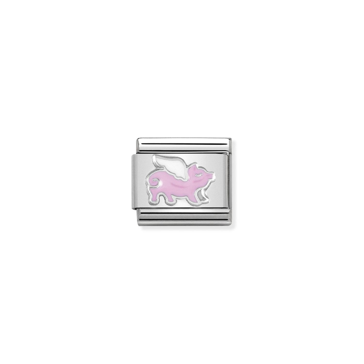 Composable Classic Link Pembe Domuz 925 Ayar Gümüş