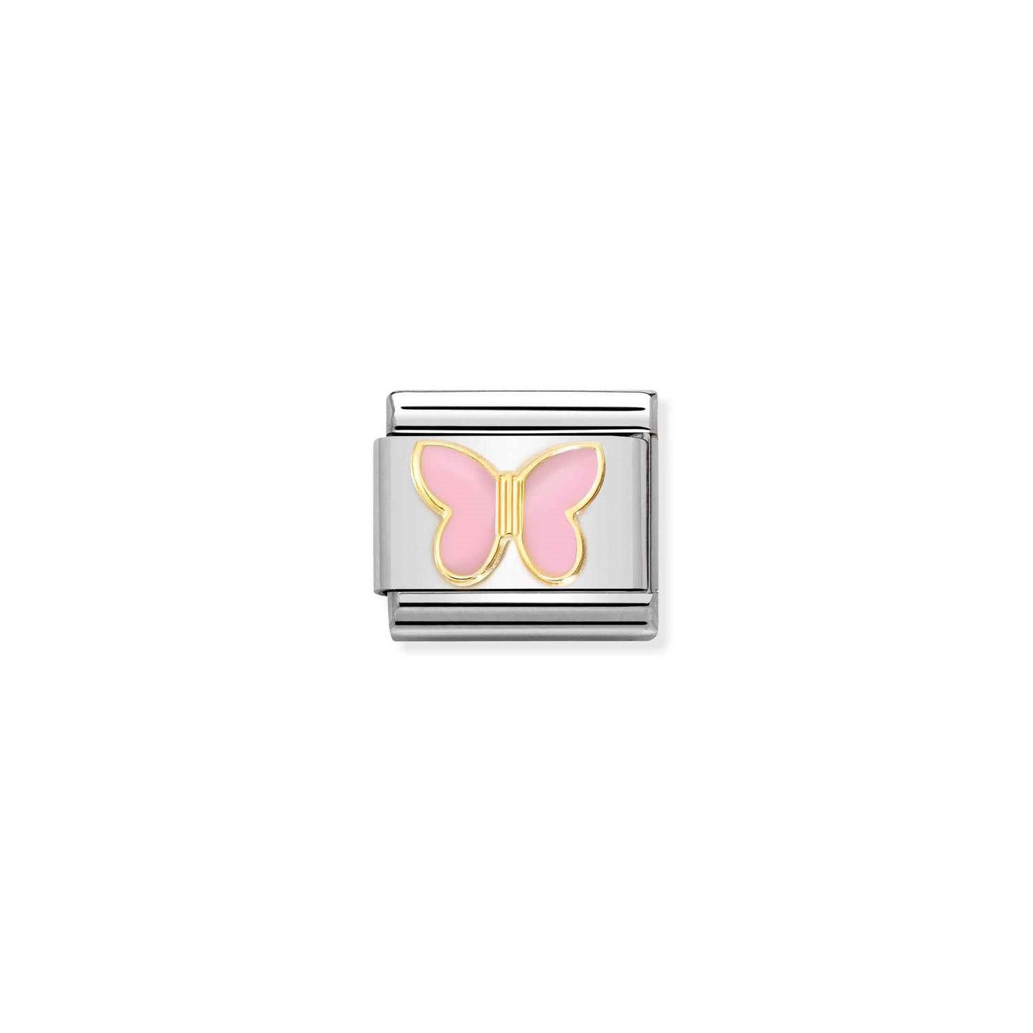 Composable Classic Link Pembe Kelebek 18 Ayar Altın