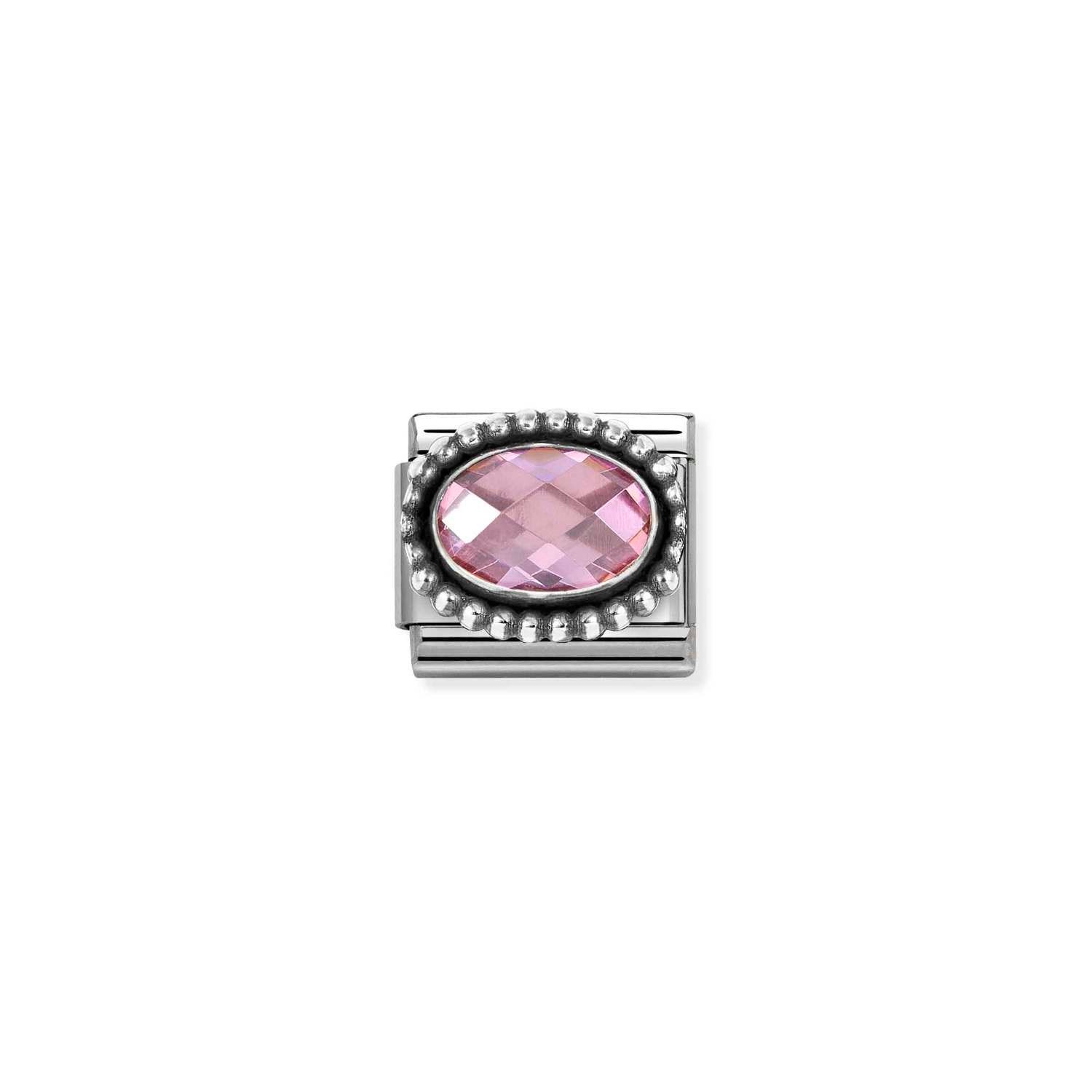 Composable Classic Link Pembe Kübik Zirkon Taşlı 925 Ayar Gümüş