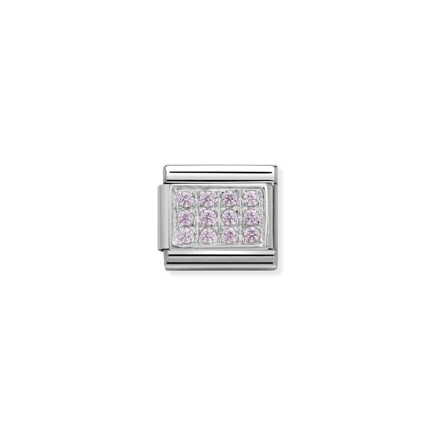 Composable Classic Link Pembe Kübik Zirkon Taşlar 925 Ayar Gümüş
